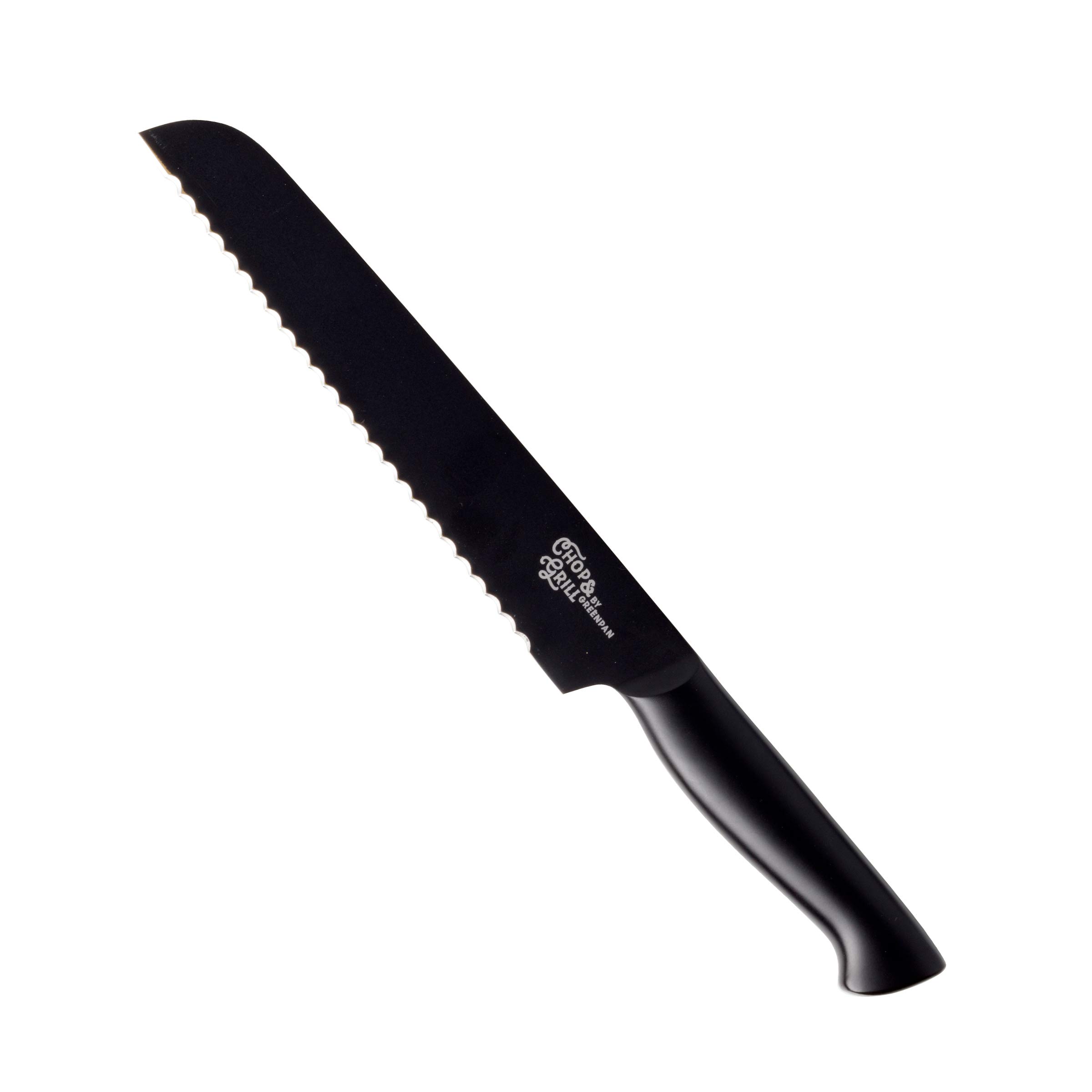 GreenPan Premium Ceramic-Coated Chop & Grill Bread Knife - Sharp Stainless Steel Blade for Slicing Bread, Meat & Vegetables - Perfect for Kitchen, BBQ & Outdoor Cooking