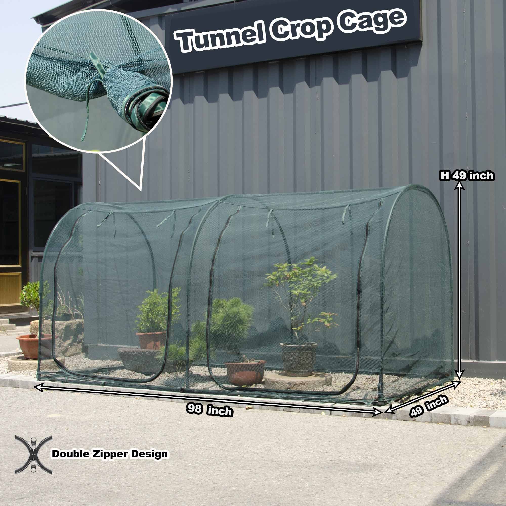 8.2'x4' Large Garden Tunnel Plant Netting Cover - 4FT Tall Crop Cage with Pest Protection for Vegetables & Fruits - Durable Gardening Net for Plants & Animals - Perfect for Raised Beds, Greenhouses & Backyard Gardens