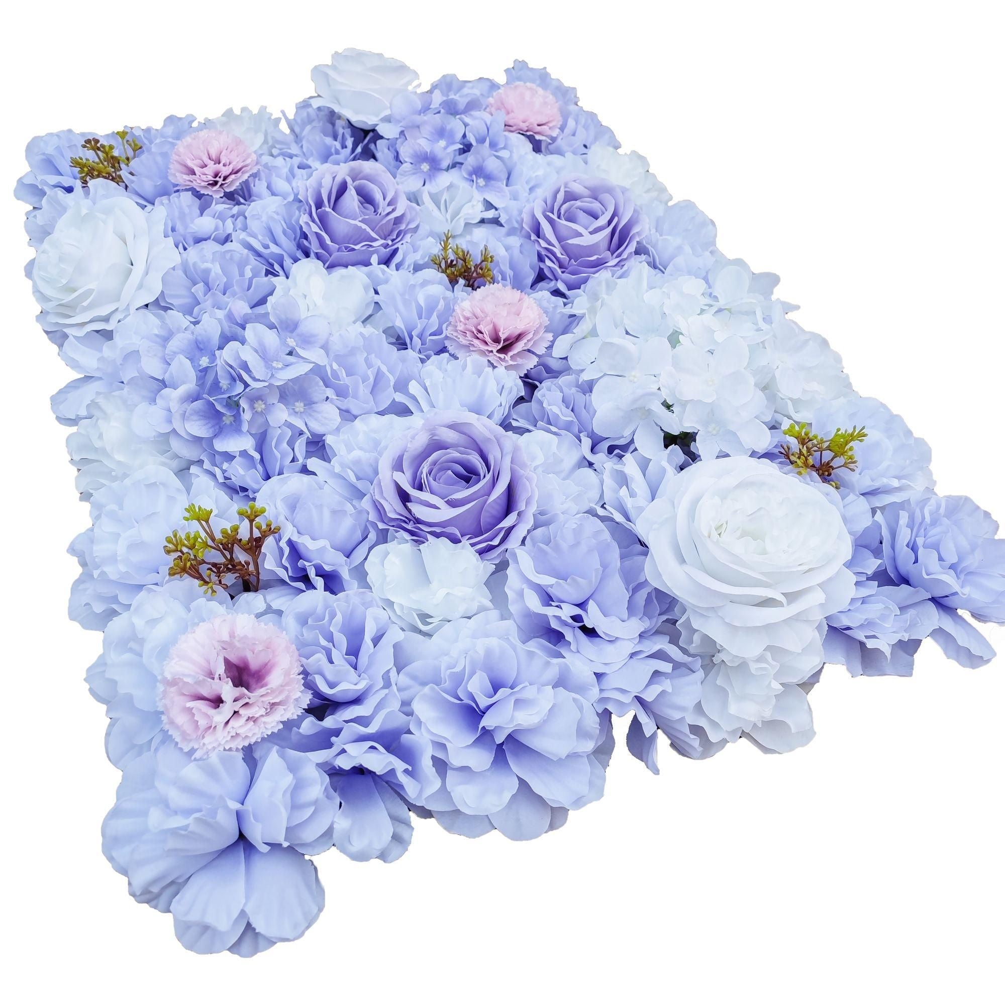 Artificial Flower Wall Backdrop Panel - 40cm x 60cm Mixed Lilac Flowers for Wedding, Party & Home Decor