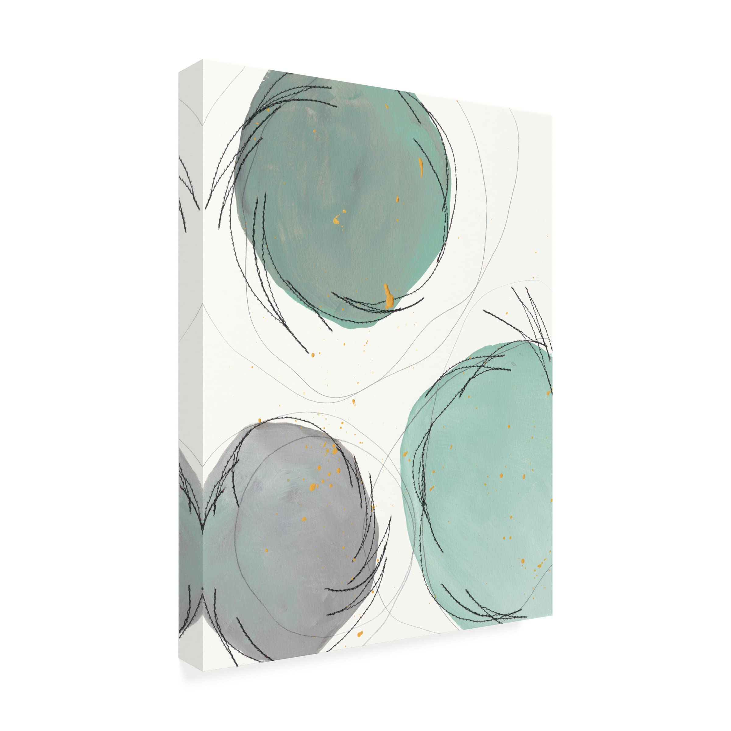 Regina Moore 'Encircled Orbits II' Abstract Canvas Wall Art - Modern Home Decor for Living Room, Bedroom & Office - Handmade Fine Art Painting