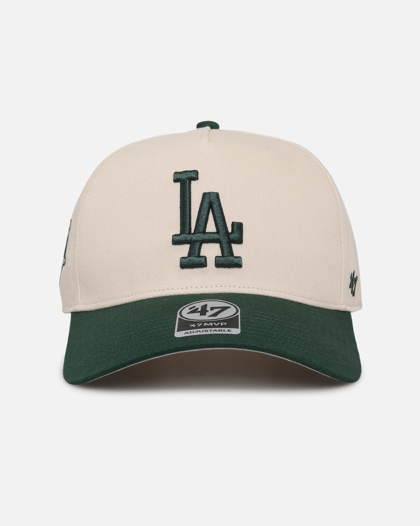 47 Brand Los Angeles Dodgers 'Two Tone Dodgers' 47 MVP DT Snapback Hat - Natural/Dark Green Adjustable Baseball Cap for Men & Women - Perfect for Sports Games, Casual Wear & Fan Collections