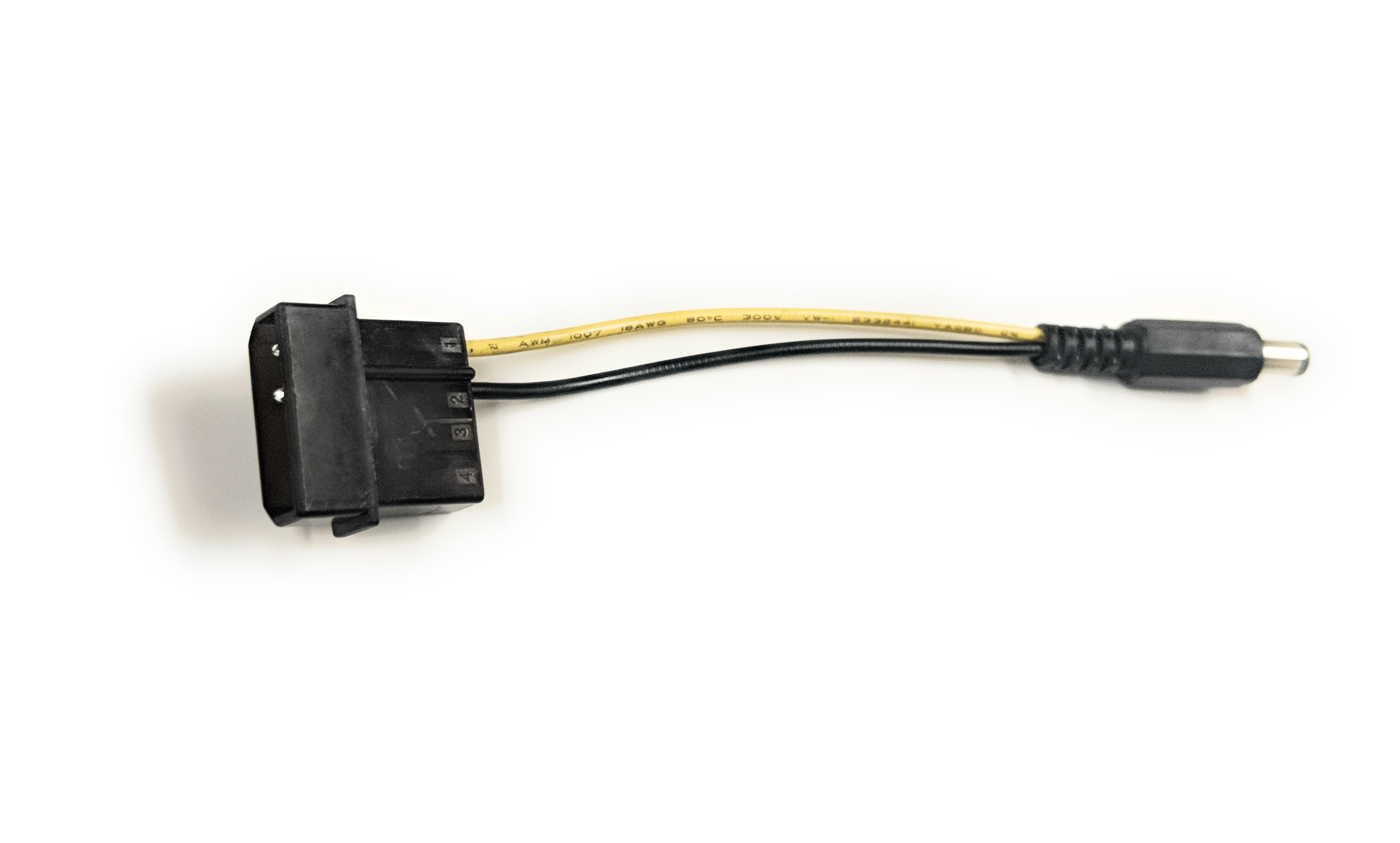 5.5mm x 2.1mm Male Barrel to 4-Pin Molex Power Adapter Cable - for PC Power Supply, LED Strips & Electronics Projects
