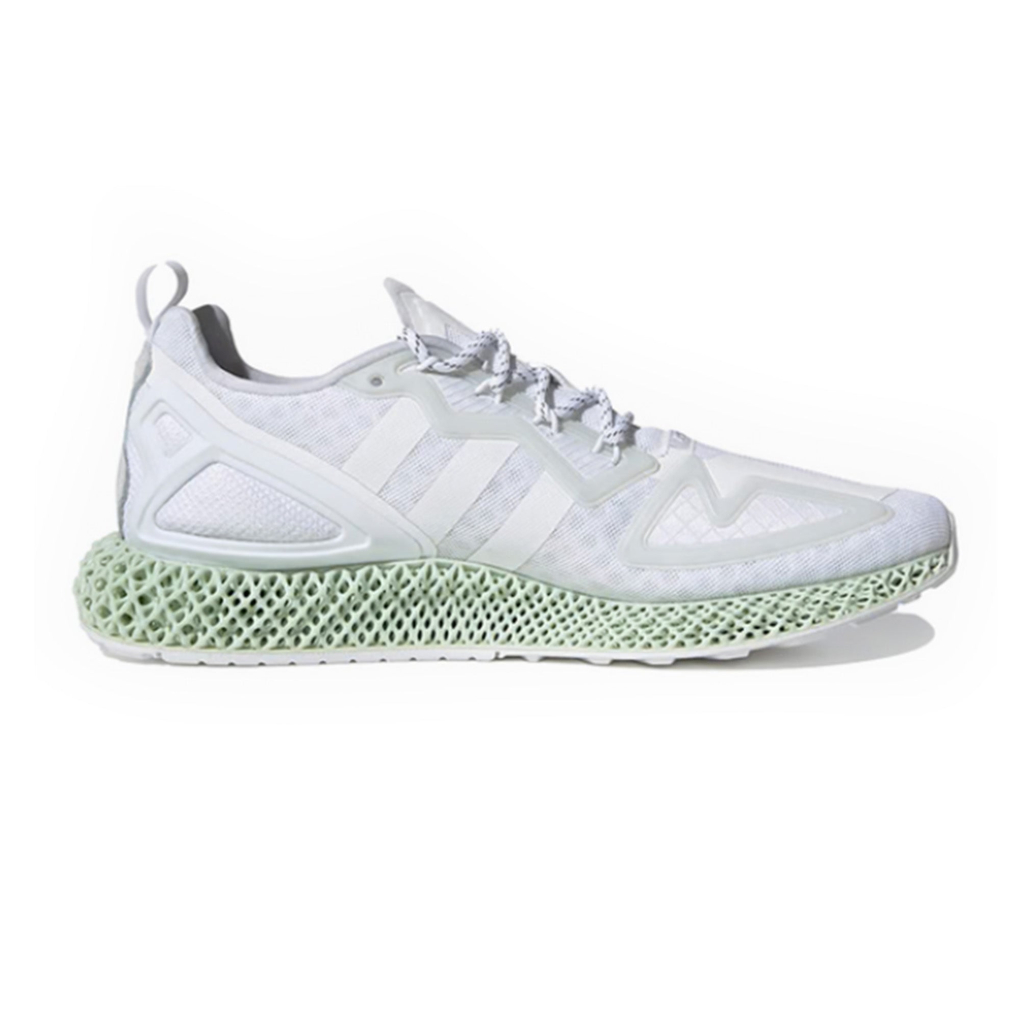 Adidas ZX 2K 4D 'Triple White' Running Shoes for Men (2021) - Lightweight Comfortable Sneakers for Jogging, Gym Workouts & Casual Wear