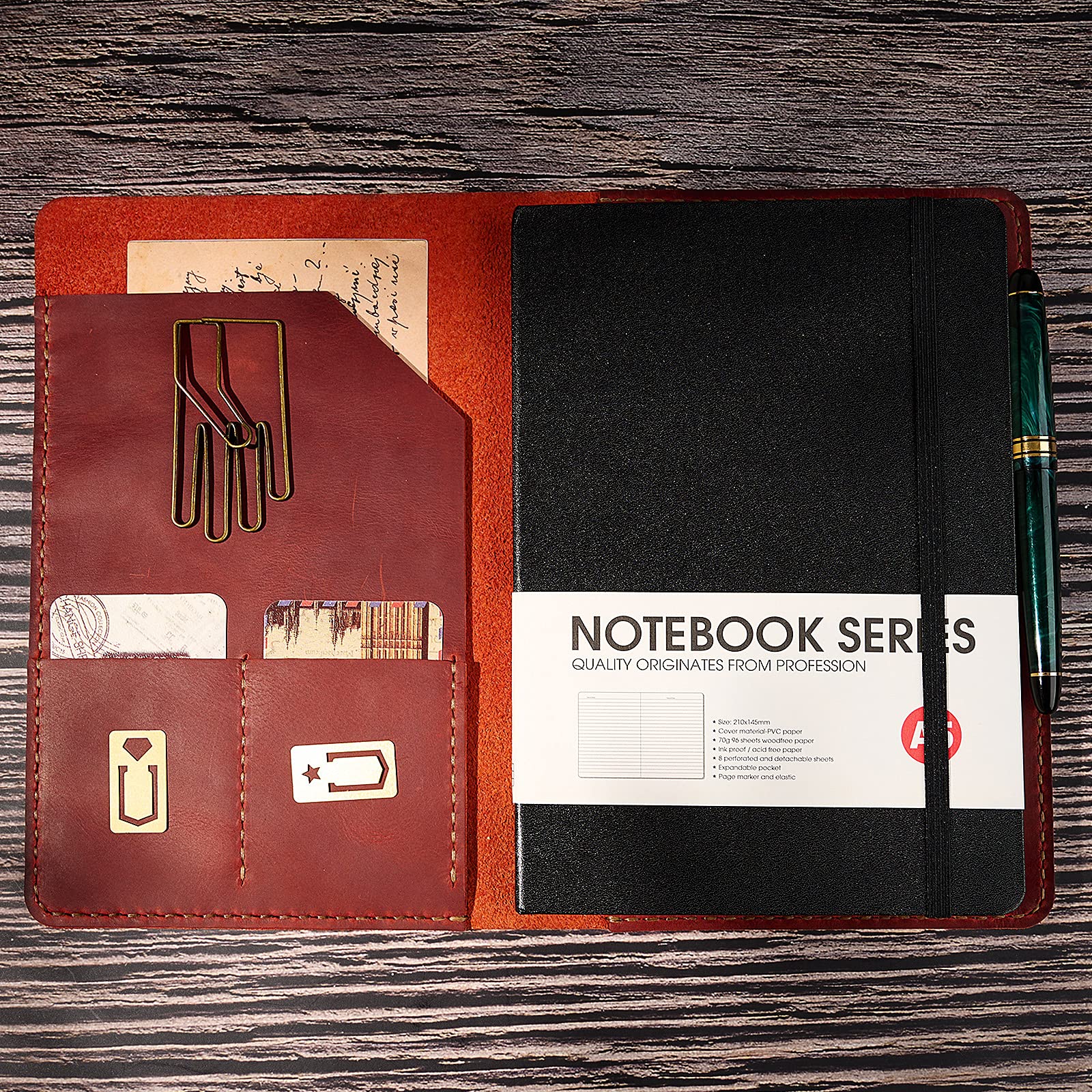 Handmade Soft Leather Notebook Cover for A5 Moleskine & Hardcover Notebooks - 8.3
