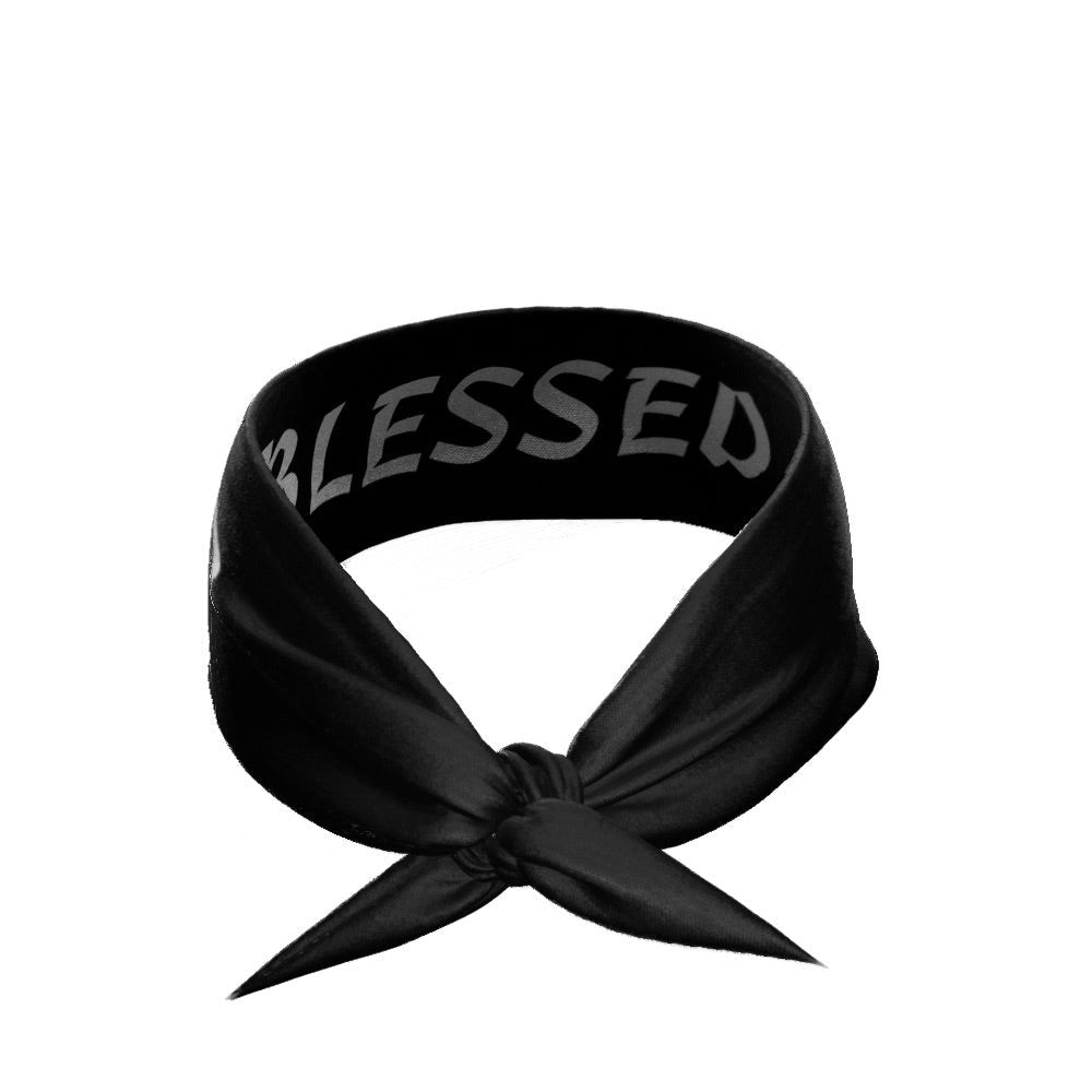 BLESSED Black Hair Tie Headband for Women - Stylish Hair Accessory for Workouts, Yoga, and Everyday Fashion