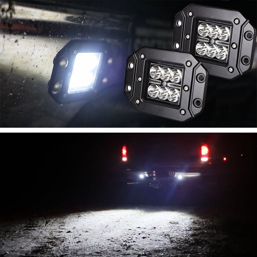 2 Pack 24W CREE LED Cube Pod Lights - Waterproof Off-Road Lighting for Trucks, Jeeps, ATVs - Perfect for Night Driving, Camping & Outdoor Adventures
