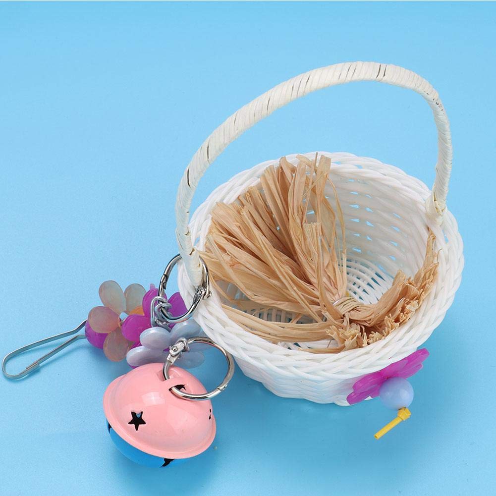 Colorful Woven Bird Basket Toy - Chew-Proof & Durable Small Pet Playhouse for Parrots, Cockatiels & Lovebirds - Perfect for Cage Enrichment & Interactive Playtime