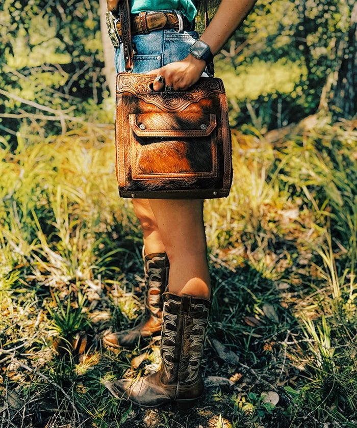 Trinity Ranch Genuine Cowhide Crossbody Bag for Women - Stylish Leather Shoulder Purse for Daily Use, Travel & Shopping