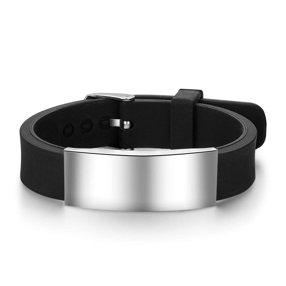 Adjustable Silicone Medical ID Bracelets for Women & Men - Personalized Sport Medical Alert Bracelets for Adults & Kids - Perfect for Running, Hiking, and Emergency Situations