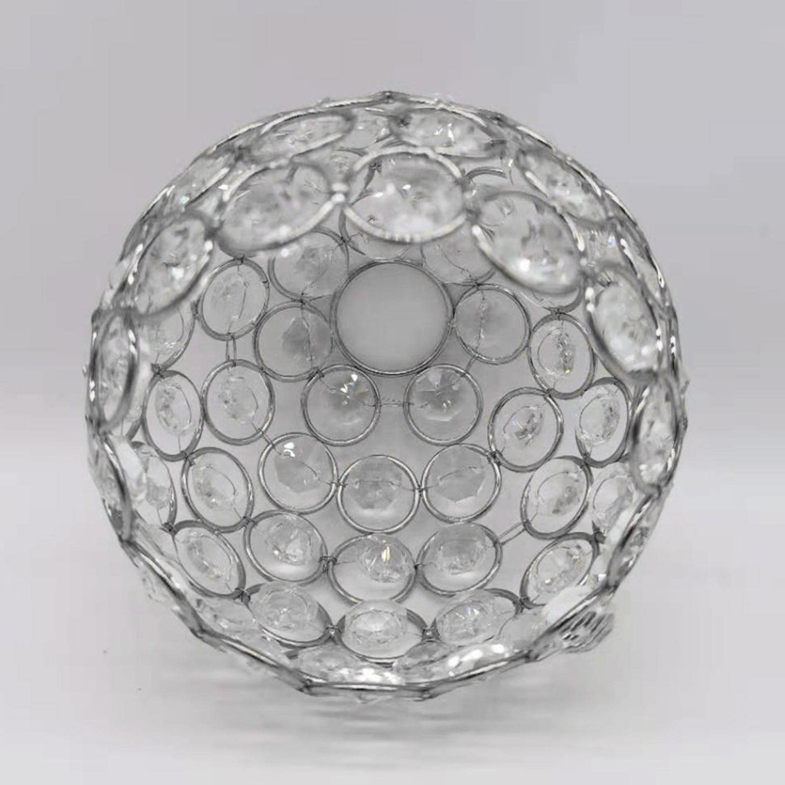 Fenteer Crystal Ceiling Light Shade Replacement - Silver Glass Lamp Cover for Chandelier, Pendant, Floor & Table Lamps - Perfect for Bedroom, Living Room & Office Lighting Decor