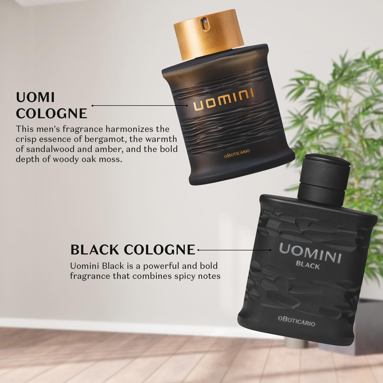 O Boticario UOMINI Cologne for Men - Long Lasting Premium Fragrance, 100ml Eau de Toilette Spray - Perfect for Daily Wear, Office & Special Occasions