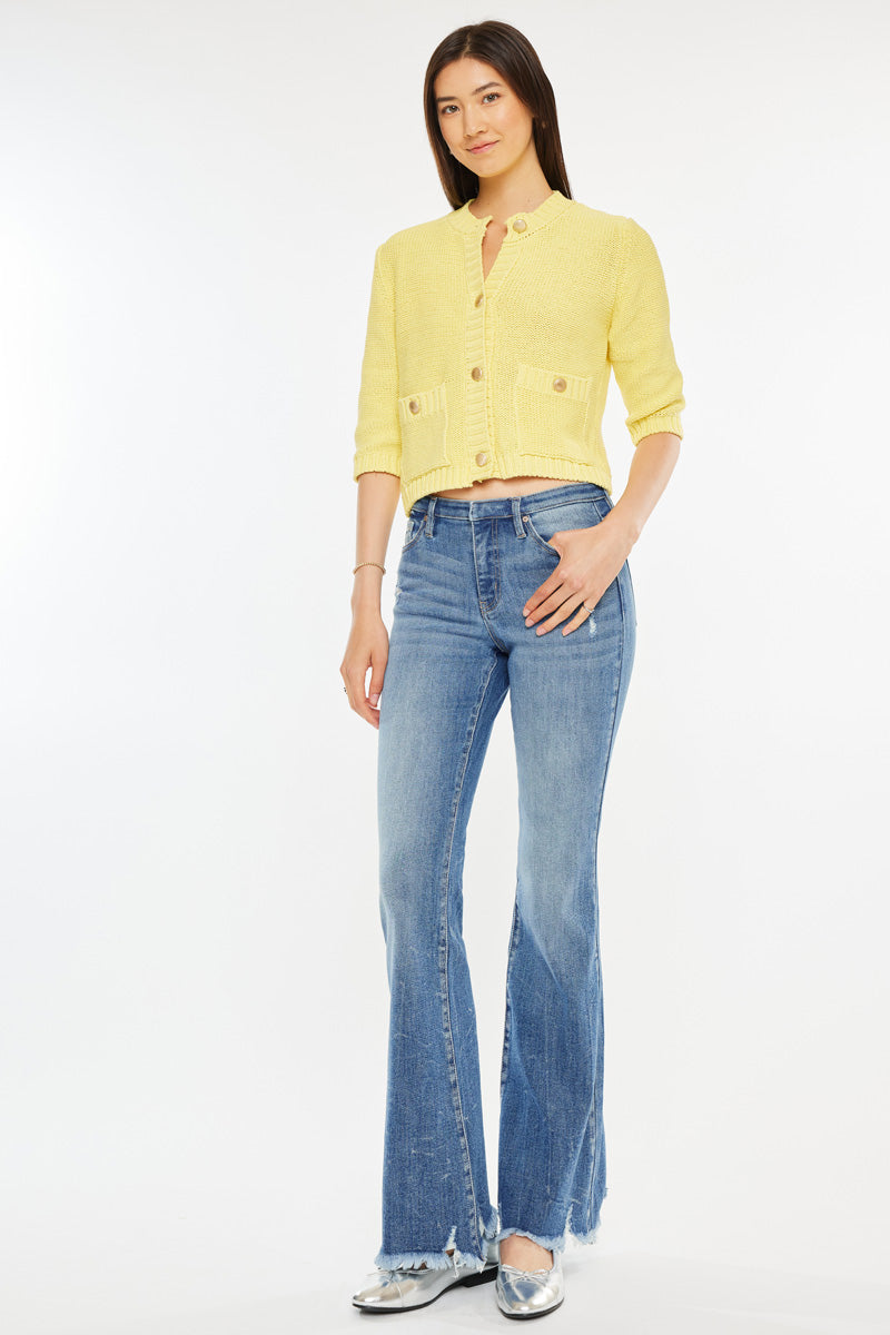 Jennie Medium Rise Wide Leg Jeans for Women - Trendy High Waist Flared Denim Pants - Perfect for Casual Outfits, Street Style & Everyday Wear