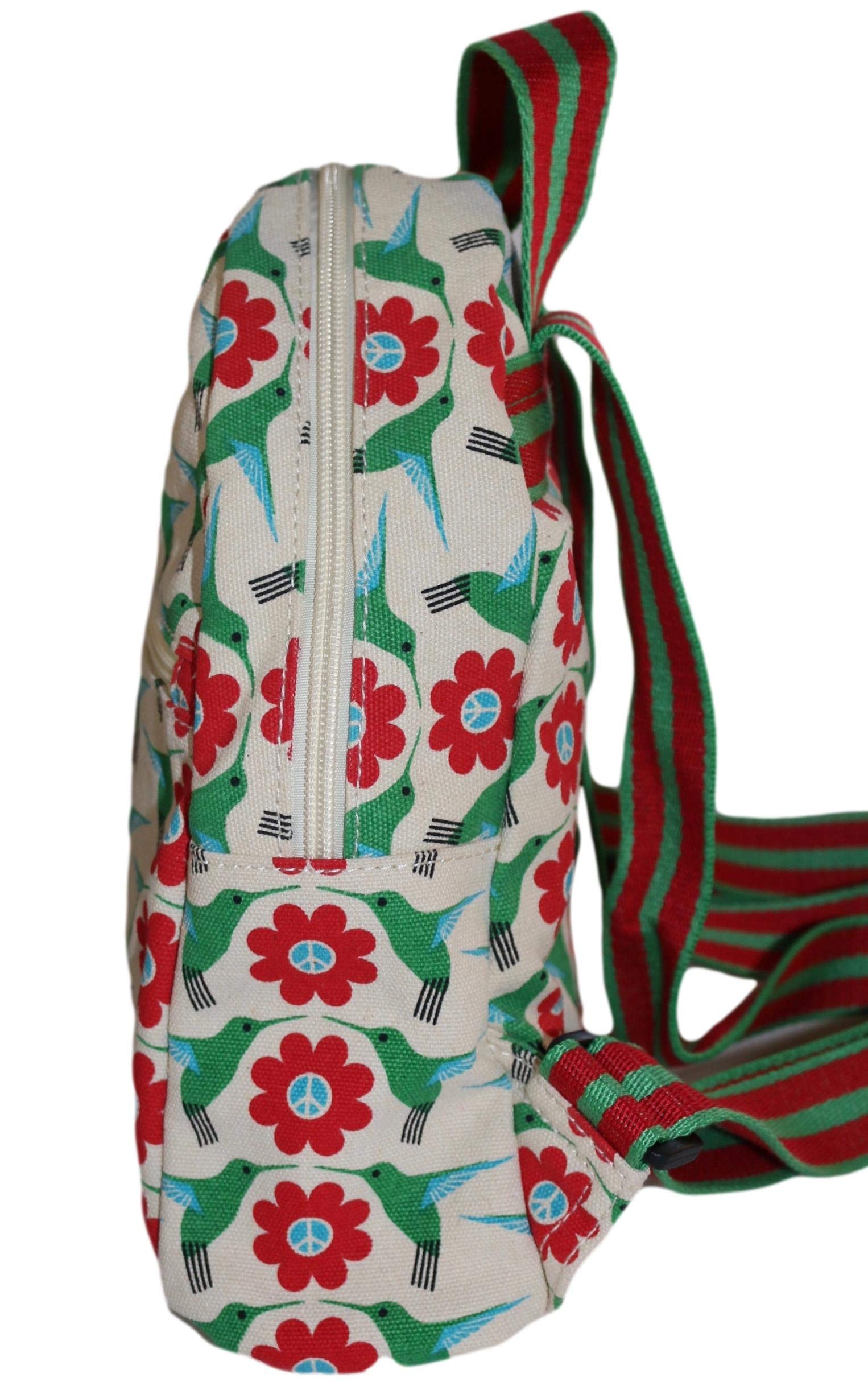 Bungalow 360 Mini Backpack for Adults - Lightweight Small Hiking Daypack (Hummingbird Print) - Perfect for Travel, Hiking & Everyday Use