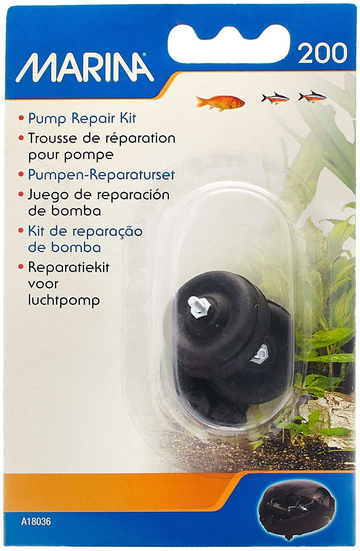 Marina A18036 Aquarium Air Pump Repair Kit - Replacement Parts for Fish Tank, Pond & Hydroponics System - Fixes Leaks, Noisy Pumps & Airflow Issues