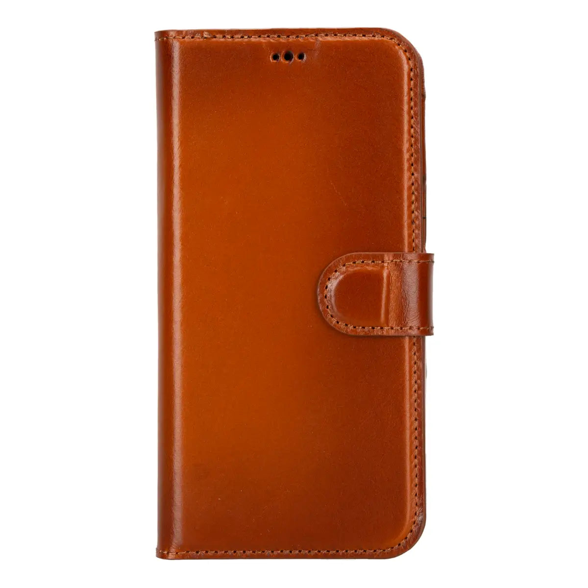 Premium Burnished Tan Leather iPhone 15 Pro Max Wallet Case - Slim Protective Cover with Card Slots | Perfect for Business, Travel & Everyday Use