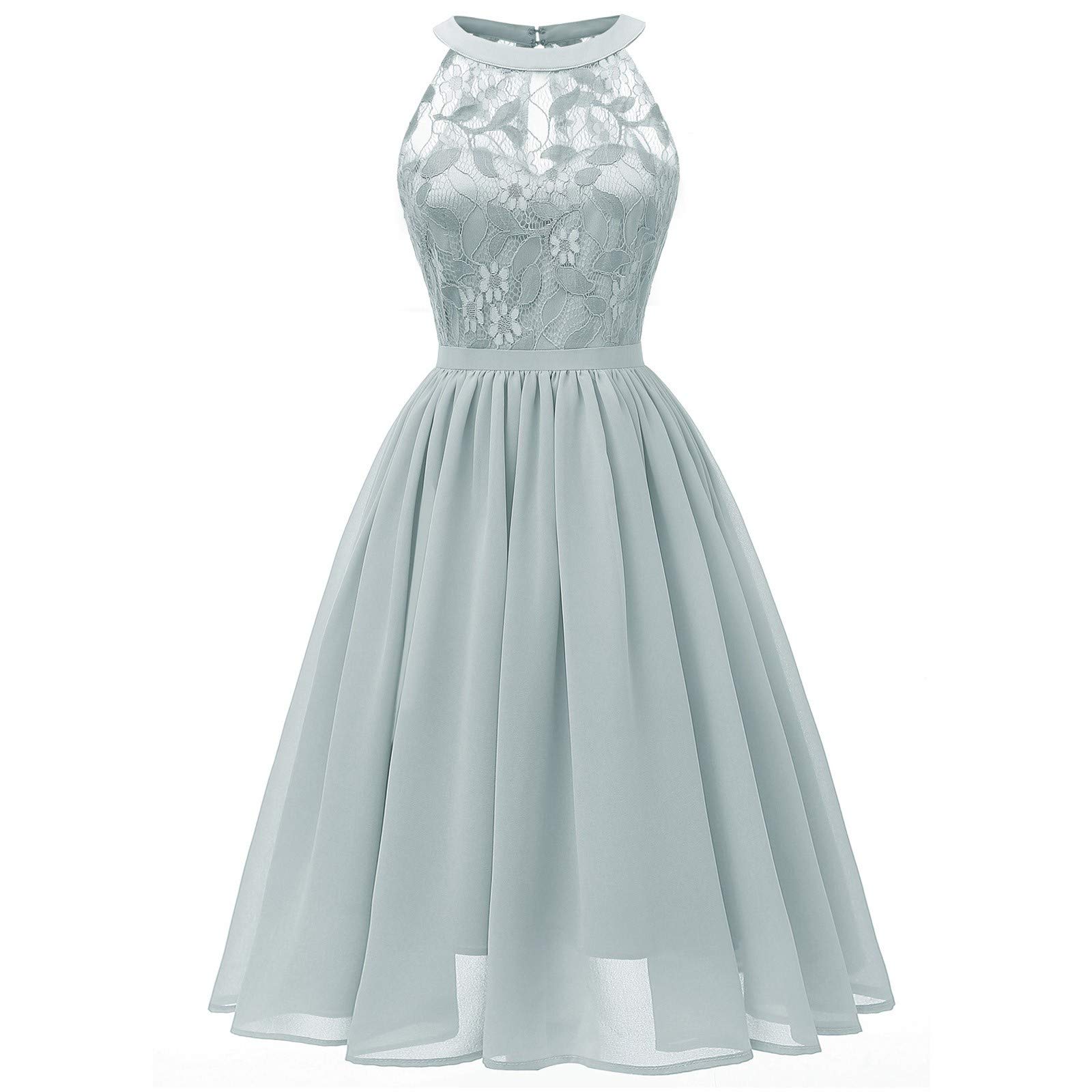 Vintage Floral Lace Cocktail Dress for Women - Elegant Sleeveless Swing Party Dress with Princess Neckline | Perfect for Cocktail Parties, Weddings & Special Occasions