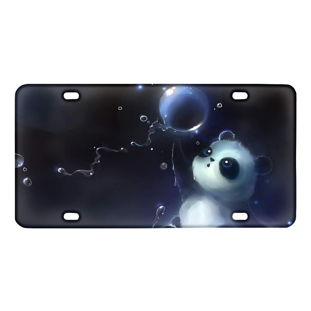 Funny Cartoon Panda License Plate Cover - Custom Car Tag for Men, Women, Kids | Unique Automotive Accessory for Cars, Trucks & SUVs - Perfect Gift Idea for Animal Lovers