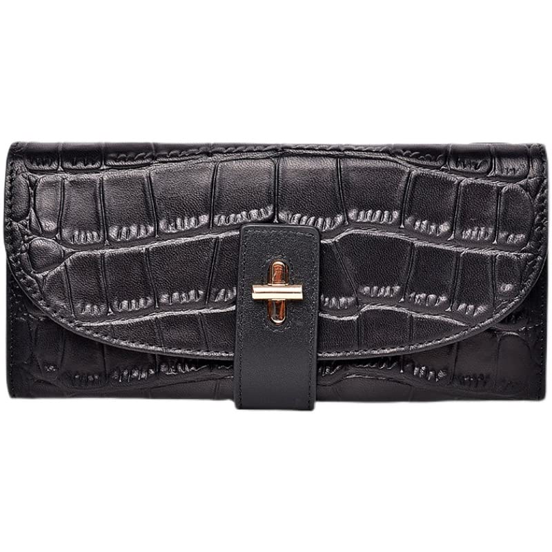 Stylish Crocodile Embossed Leather Wallets for Women & Men - Fashionable Long Bifold Wallets & Clutch Purses for Daily Use, Travel, and Special Occasions