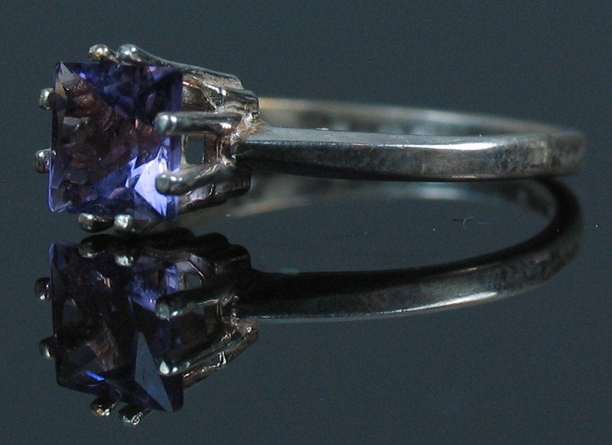 1.5ct Natural Amethyst Princess Cut Ring - Solid Sterling Silver or 14K Gold (Size 7) | VVS Eye Clean Solitaire | Perfect for Engagement, Anniversary & Special Occasion Gifts