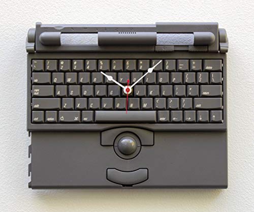 Recycled Apple Macintosh Powerbook Laptop Clock | Unique Steampunk Wall Decor | Upcycled Mac Gift for Tech Enthusiasts | Perfect for Home Office, Studio, or Retro-Themed Spaces