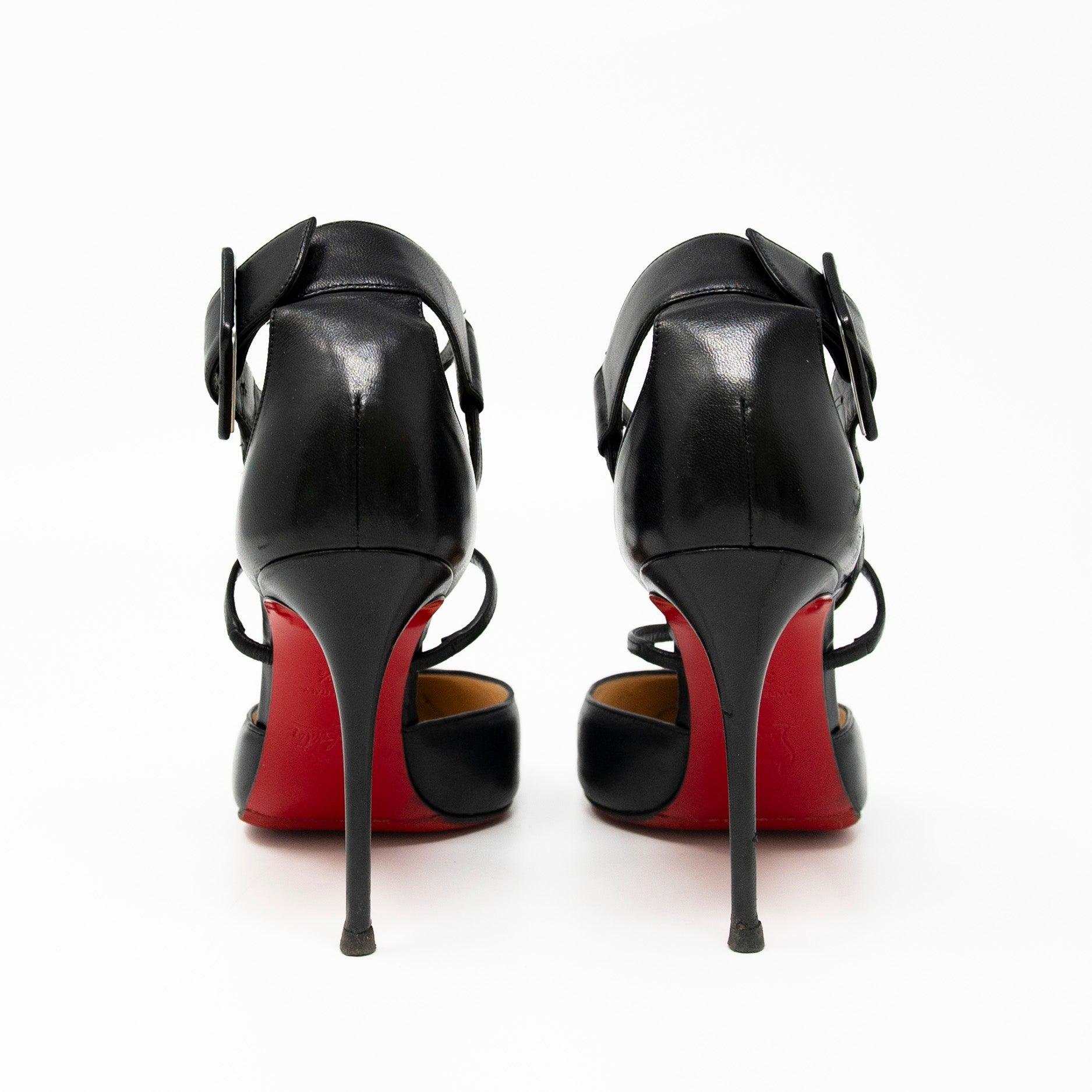 Christian Louboutin Black Suzanna Pumps Women's High Heels Size 37.5 - Perfect for Evening Parties, Weddings & Special Occasions