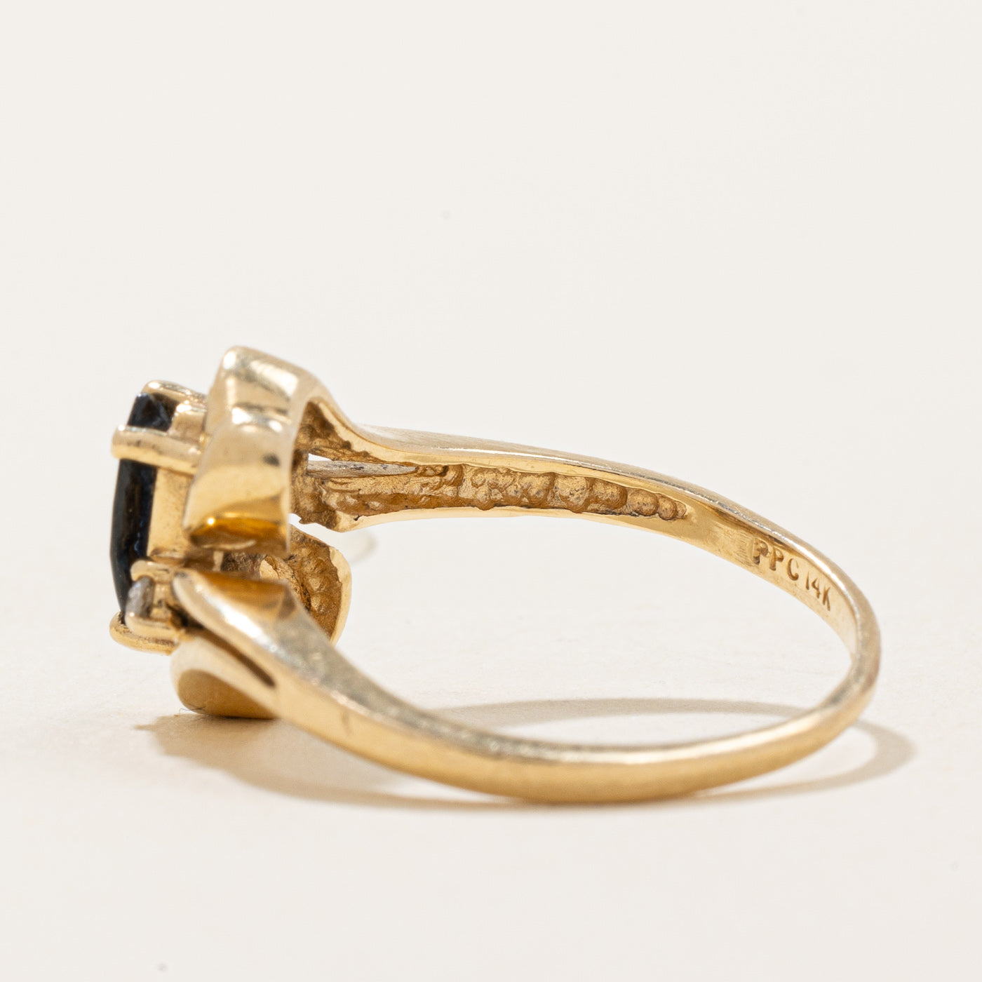 Exquisite 0.35ct Sapphire & 0.01ct Diamond Cocktail Ring - Size 4.25 | Elegant Women's Jewelry for Parties, Weddings & Special Occasions