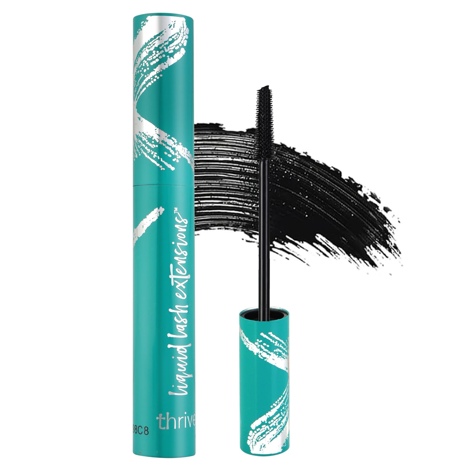 Thrive Mascara Liquid for Lash Extensions - Brynn Volumizing & Lengthening Waterproof Mascara (Black, 10.7g/0.38 OZ) | Sweat-Resistant, Smudge-Proof Formula for All-Day Wear | Perfect for Weddings, Workouts & Everyday Glam