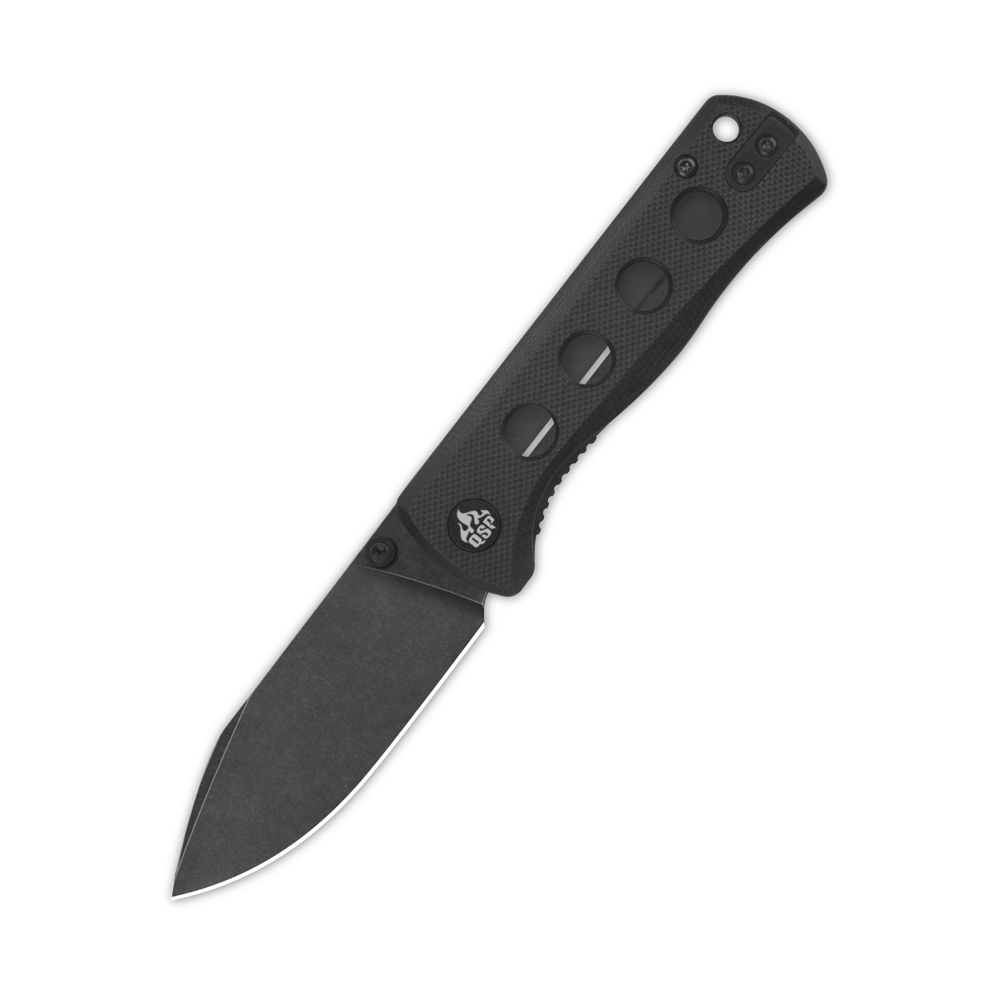 QSP Canary Liner Lock Pocket Knife - 14C28N Stainless Steel Blade, Black G10 Handle - EDC, Camping & Outdoor Survival Tool
