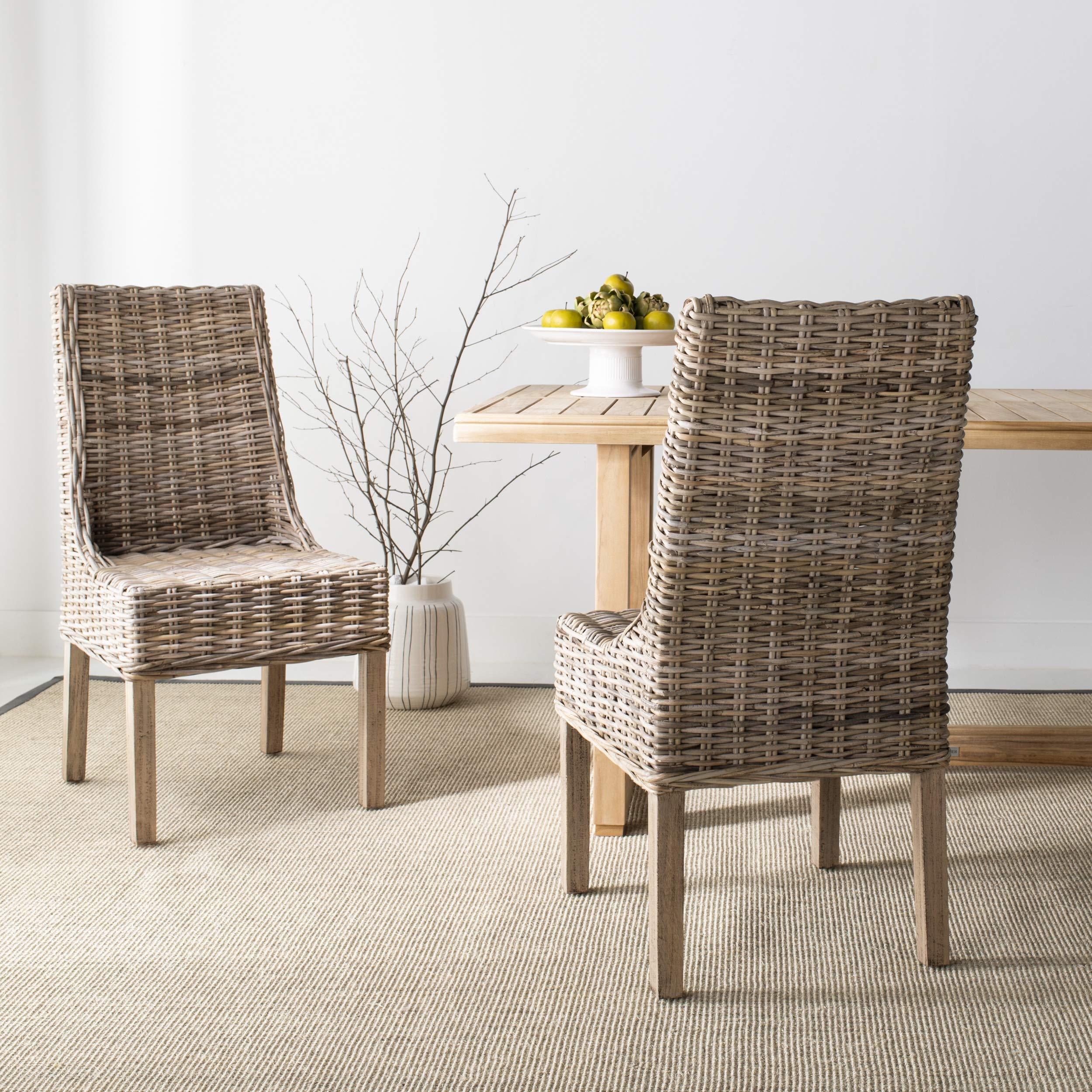 SAFAVIEH Suncoast Brown Dining Chair - Modern Wooden Kitchen Chairs with Upholstered Seat - Perfect for Dining Room, Kitchen, Breakfast Nook & Office