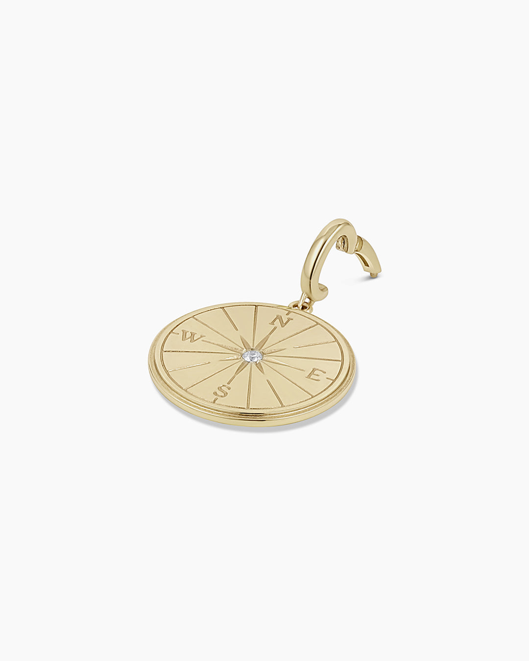 Diamond Compass Charm Pendant - Elegant Silver Jewelry for Necklace & Bracelet - Perfect Gift for Travel Lovers & Adventurers