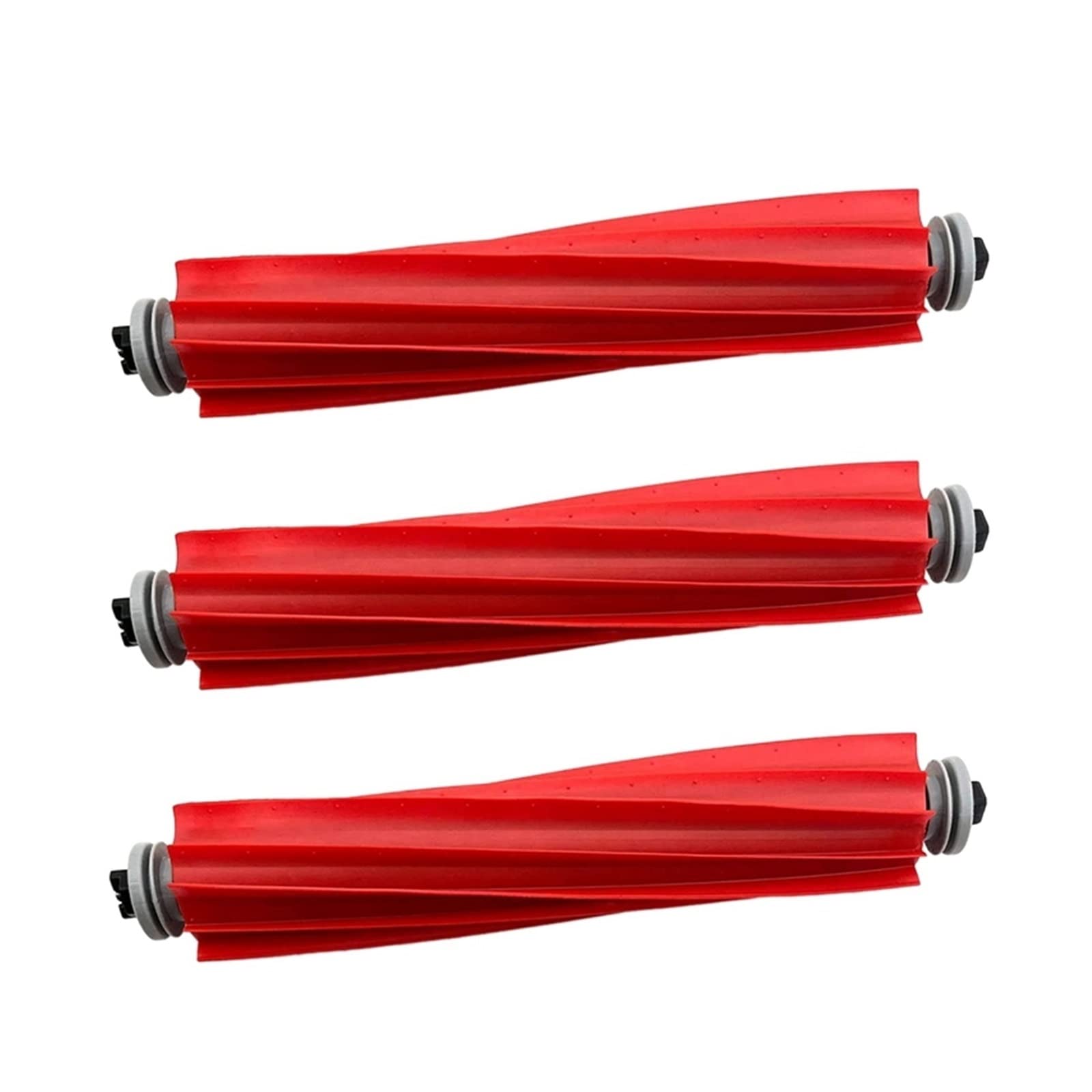 3-Piece Vacuum Cleaner Replacement Roller Brush Set - Compatible with Xiaomi Mi Mijia Roborock S7/T7S/T7S Plus Robot Vacuums - Durable Floor Care Accessories (Red) - Perfect for Hardwood, Tile & Carpet Cleaning