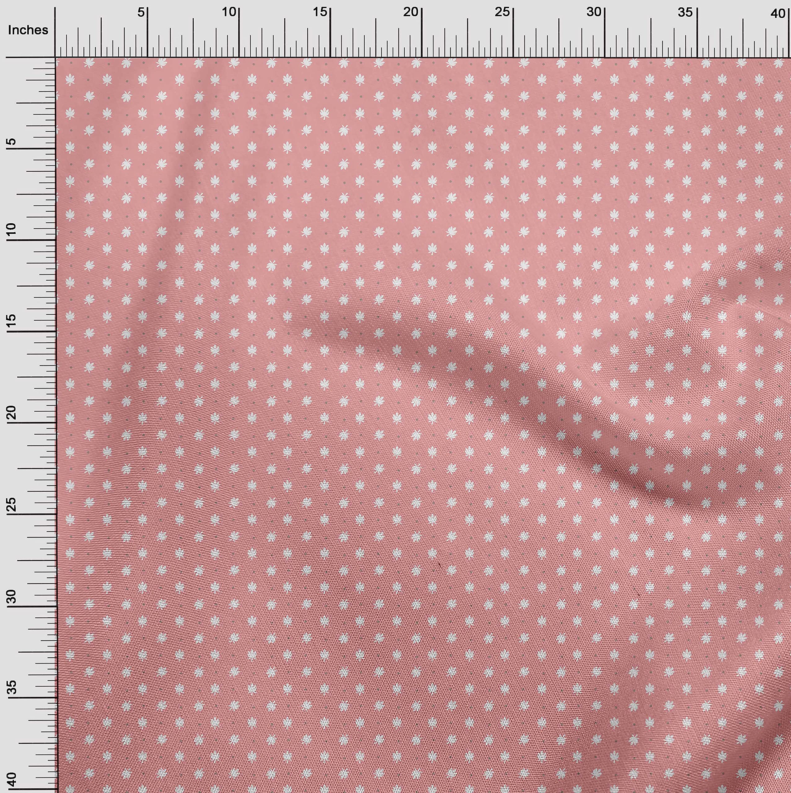 oneOone Cotton Silk Light Pink Abstract Floral Print Fabric by The Yard - 42 Inch Wide Dress Material for Summer Dresses, Blouses & DIY Sewing Projects
