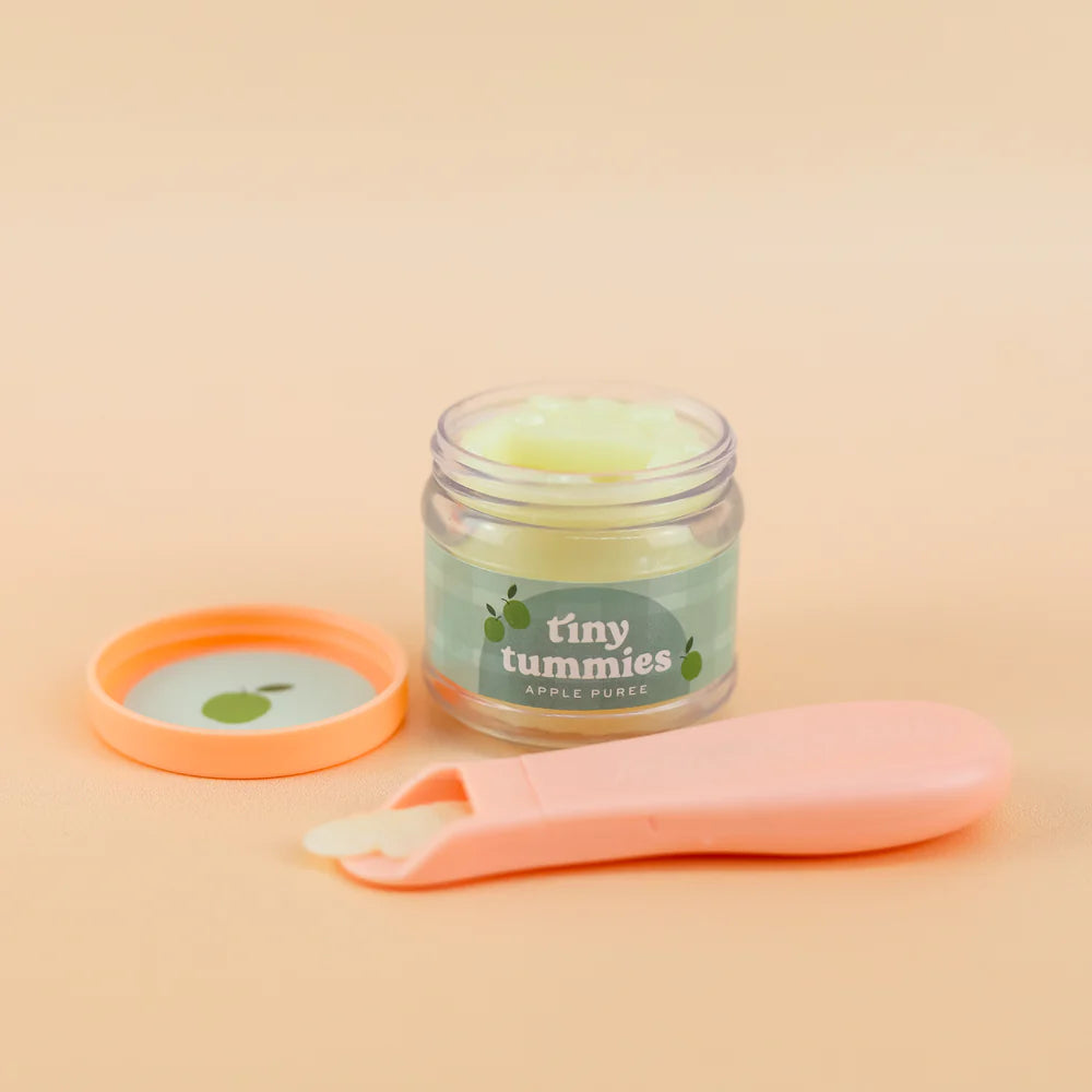 Tiny Tummies Doll Play Jar & Spoon Food Set - Pretend Play Kitchen Accessories for Kids - Perfect for Role Play, Tea Parties & Toddler Learning Activities
