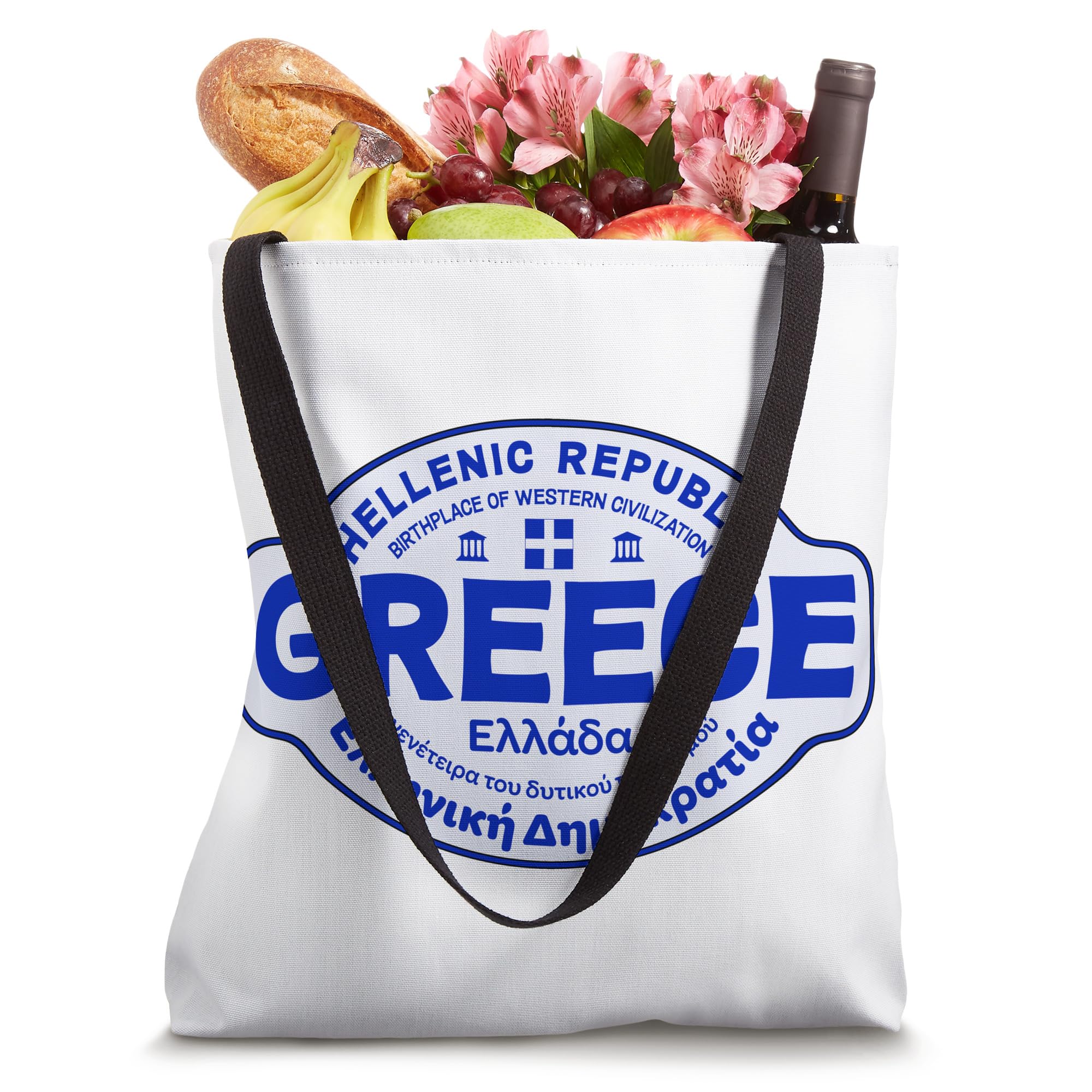JCombs: Stylish Greece Themed Tote Bag - Durable Canvas Beach Bag for Women - Perfect for Travel, Shopping & Daily Use
