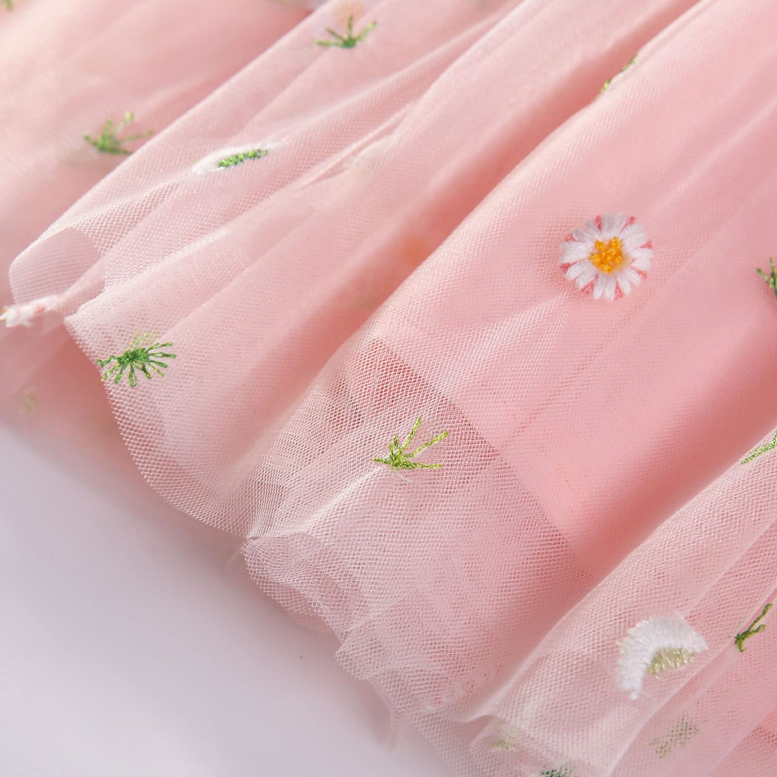 Floral Baby Girl Dress - Princess Tutu Party Dress for Toddlers 1-6 Years | Sleeveless Layered Tulle Summer Beach Dress | Perfect for Birthday, Photo Shoots & Outdoor Play (Pink, 18-24 Months)