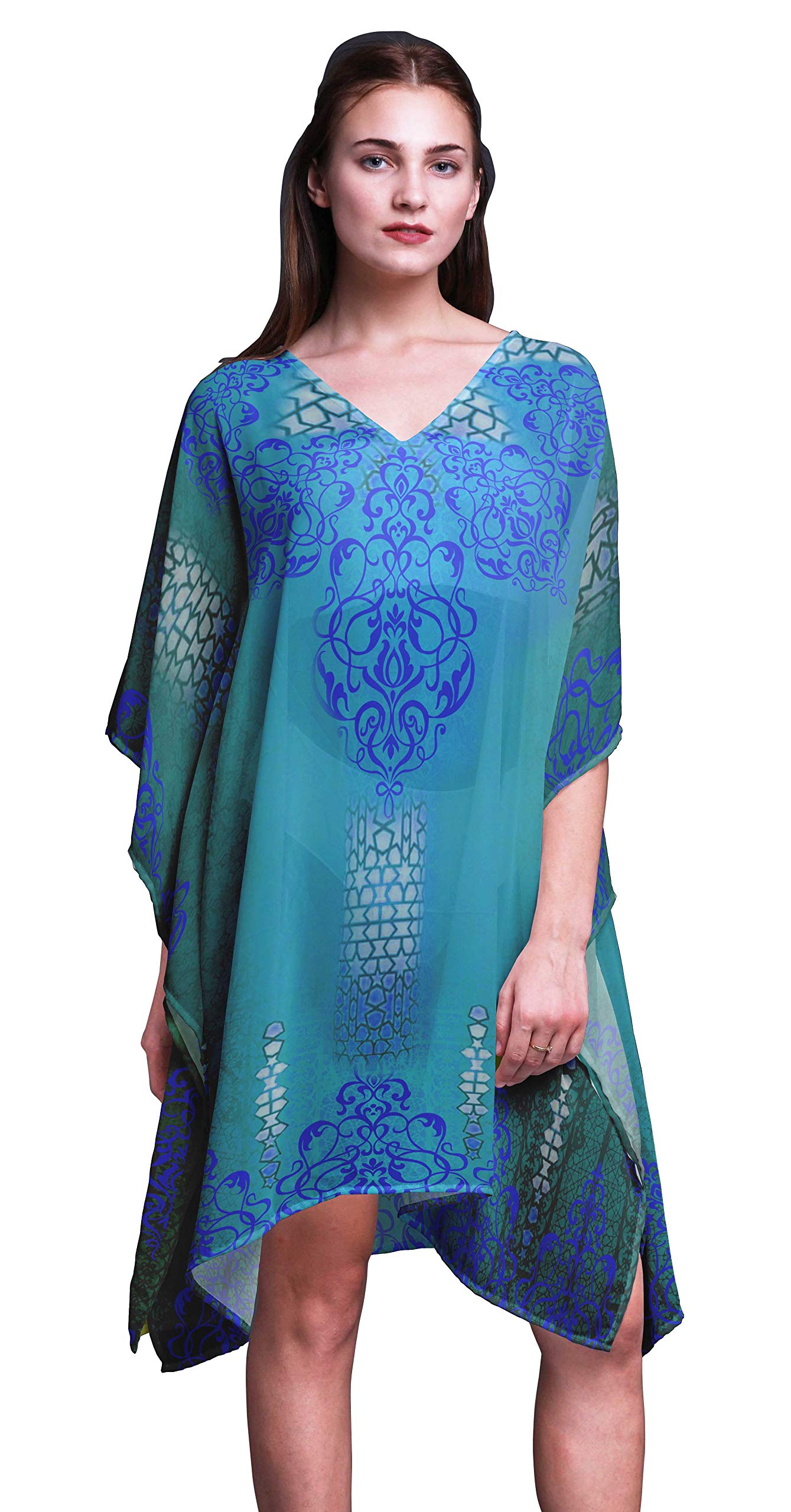 Stylish Phagun Beach Kaftan - Women's Bikini Cover Up Midi Dress & Short Caftan for Summer Vacations, Pool Parties, and Resort Wear