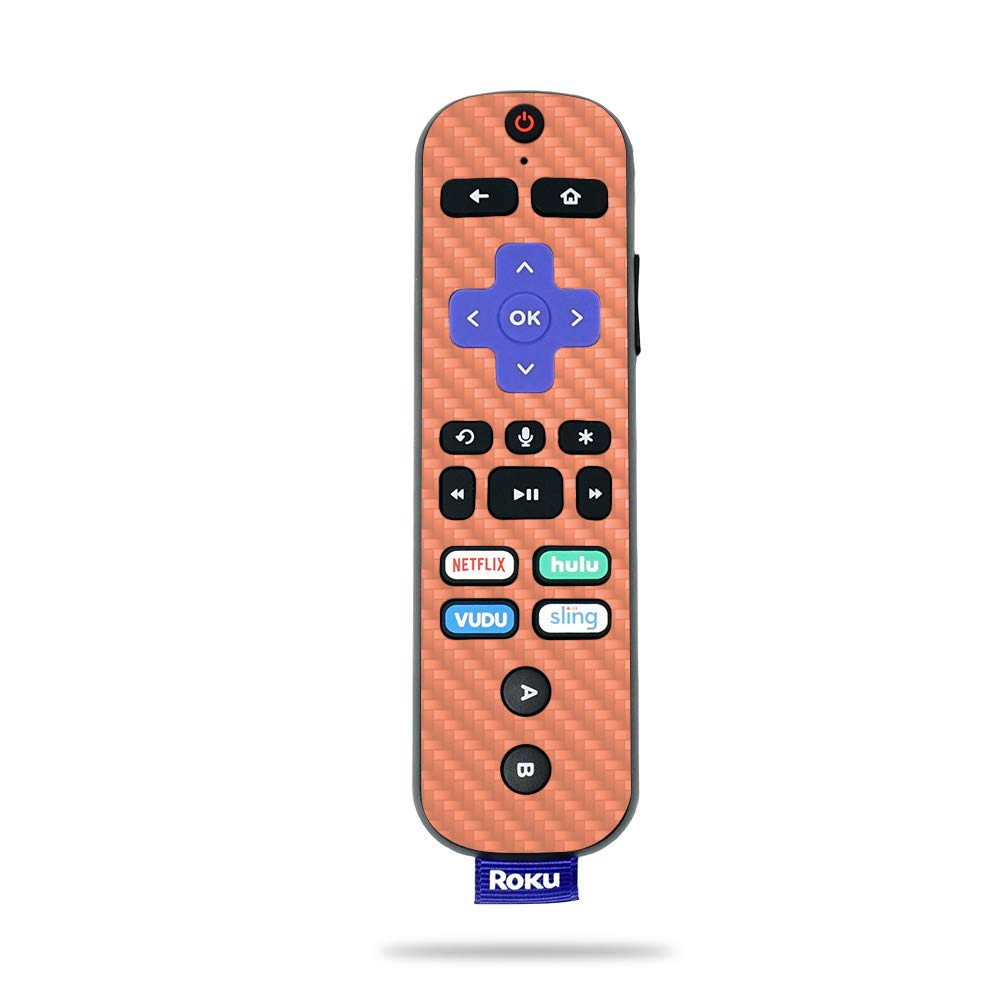 MightySkins Carbon Fiber Skin for Roku Ultra - Solid Peach | Protective & Durable Textured Cover | Easy to Apply & Remove | Made in USA | Perfect for Home Entertainment & Personalized Streaming Devices