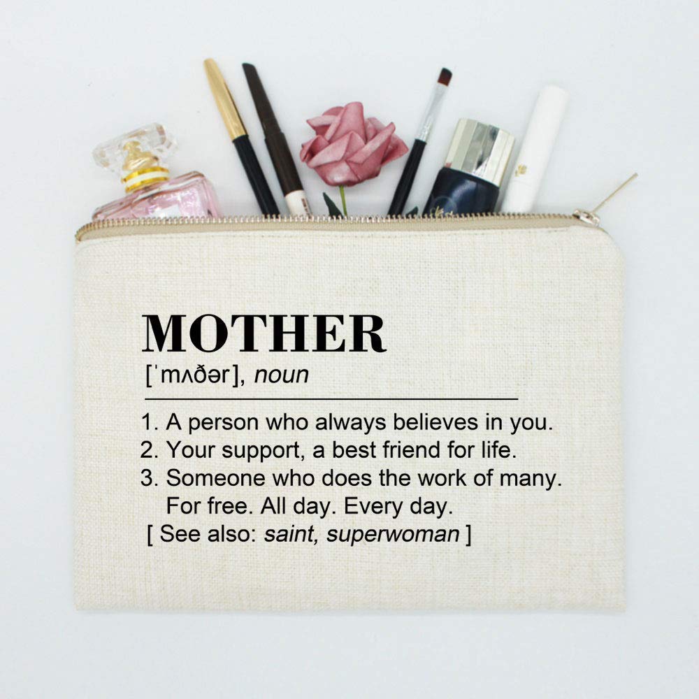 Personalized Mother's Birthday Gift - Elegant Toiletry & Cosmetic Bag with Inspirational Quote - Perfect Makeup Case for Mom - Ideal for Travel, Spa, and Everyday Use