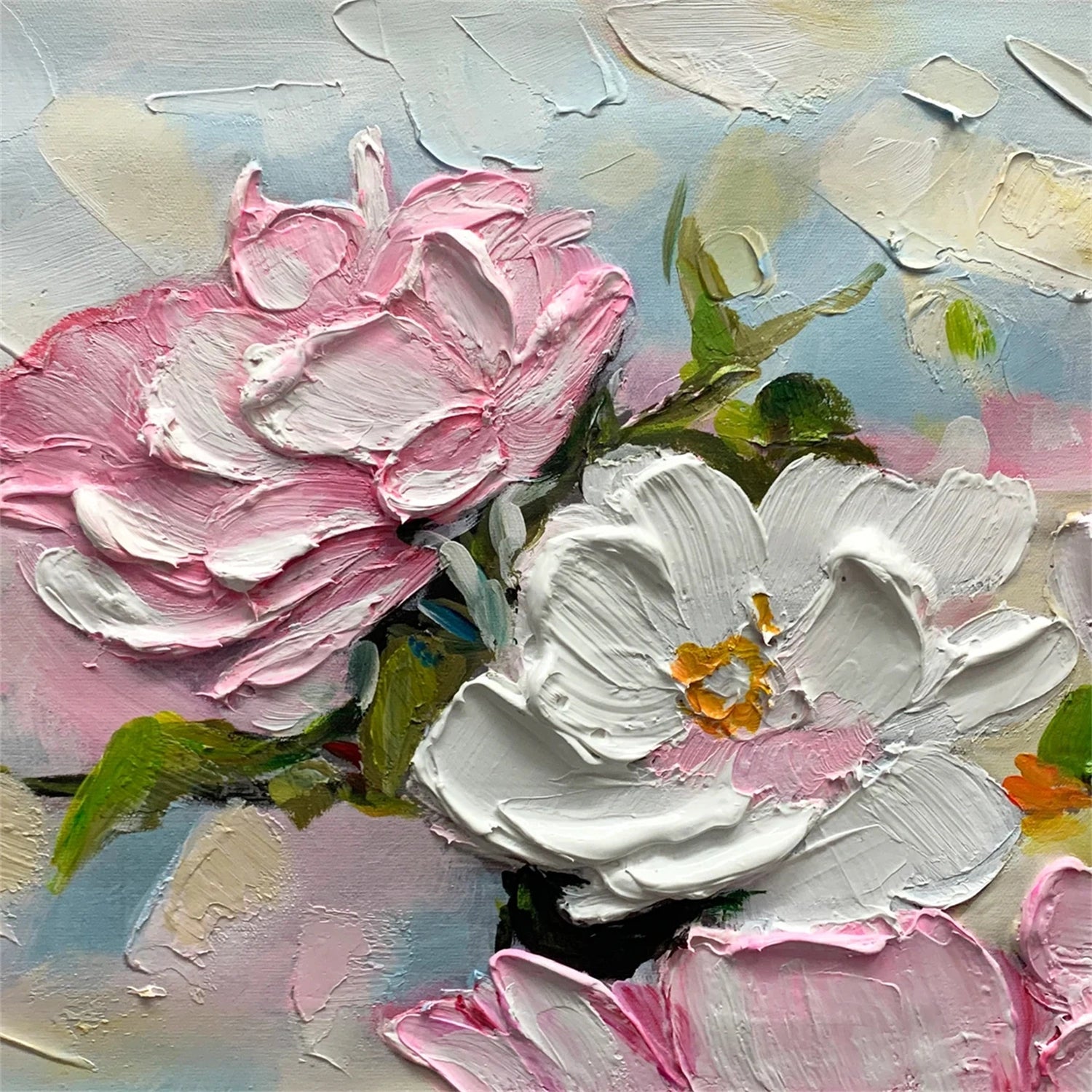 Flower and Tree Painting #FT103 - Handmade Canvas Wall Art for Home Decor, Office, Living Room, Bedroom & Gift Ideas