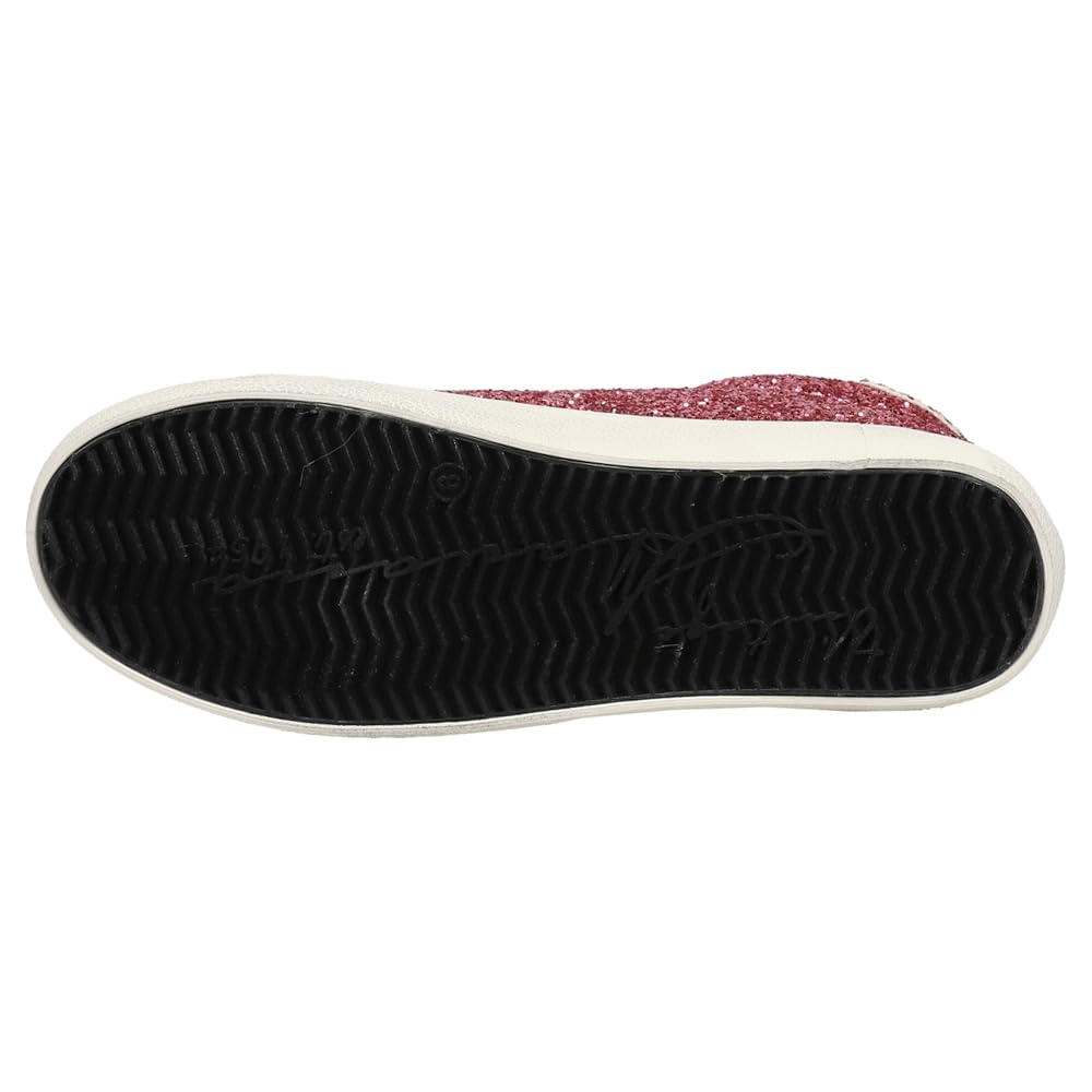Vintage Havana Women's Flair Glitter Cow Print Slip-On Sneakers - Casual Comfort Shoes in Pink | Perfect for Everyday Wear, Outings & Fashion Street Style