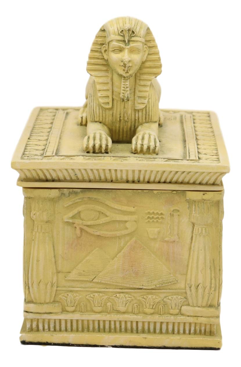 Ebros Egyptian Guardian Sphinx Jewelry Box - 4.25