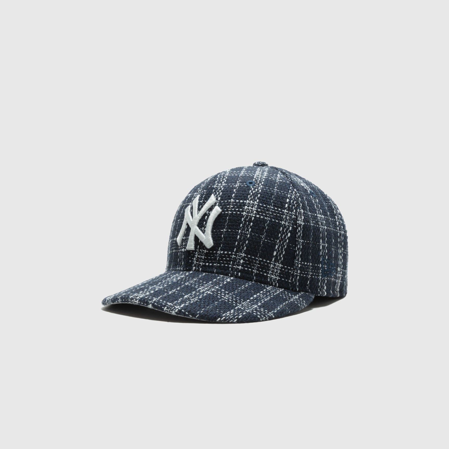 New York Yankees 59FIFTY Fitted Wool Tweed Cap - Navy Blue | Official MLB Baseball Hat for Men & Women | Perfect for Games, Fan Gear & Streetwear Fashion