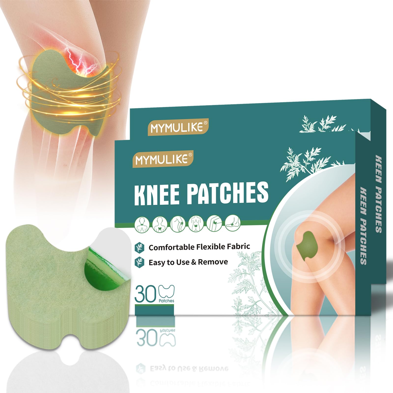 60Pcs Herbal Warming Knee Patches - Long Lasting 12-Hour Heat Therapy for Knee, Back, Neck & Shoulder Pain Relief - Natural Self-Heating Plaster for Joint & Bone Support - Perfect for Arthritis, Sports Recovery & Daily Comfort