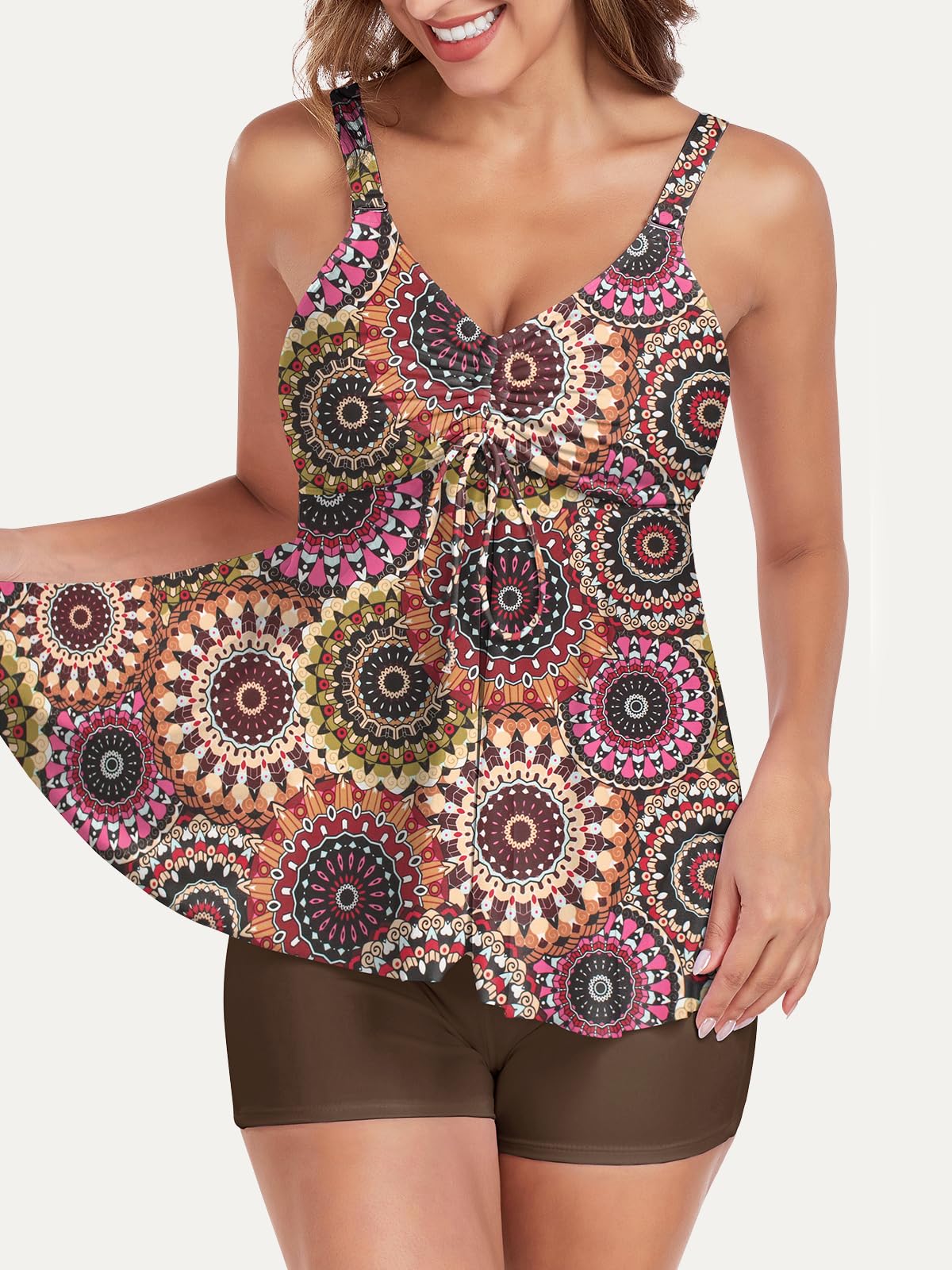 Women's Tummy Control Tankini Swimsuits - Modest Swimwear with Boyshort Bottoms | Perfect for Beach Vacations, Pool Parties & Summer Getaways
