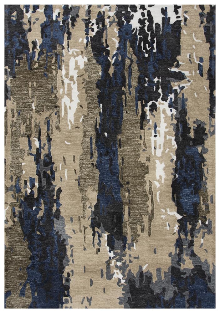 Gatney Rugs MET101 Beige & Blue Shaded Area Rug 8'6