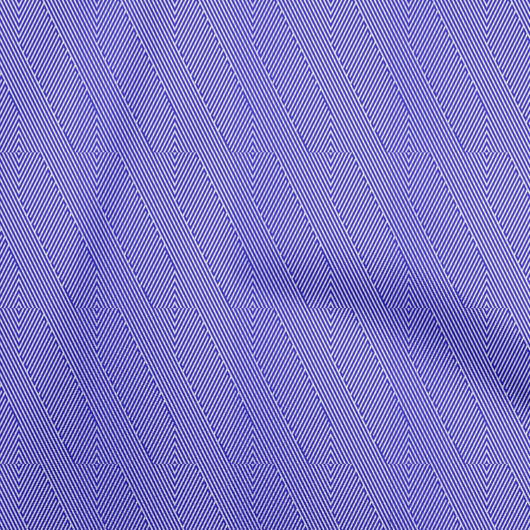 oneOone Polyester Spandex Dark Blue Geometric Print Fabric - 56 Inch Wide Sewing Material for DIY Clothing, Dresses & Home Decor Projects | Premium Stretch Fabric by The Yard