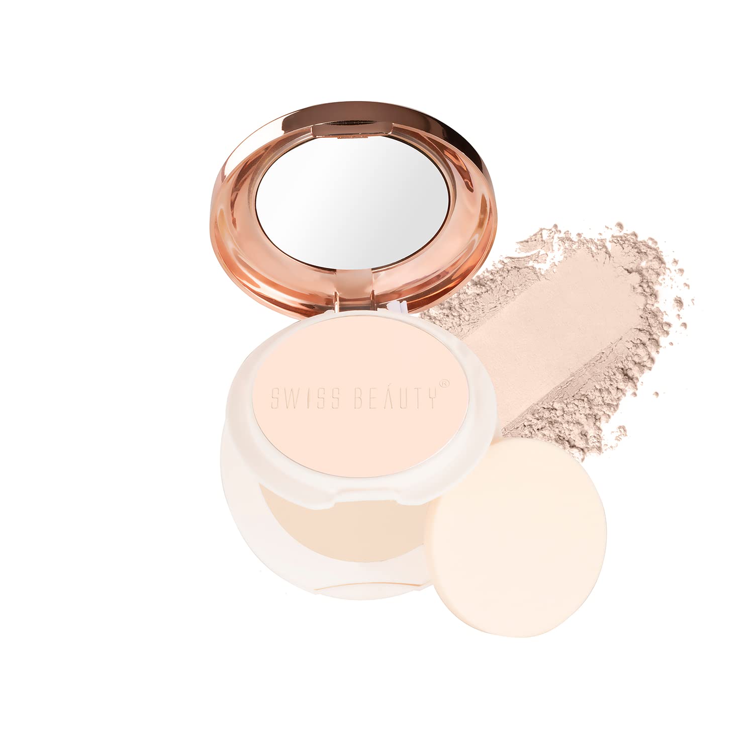 Swiss Beauty Oil Control Compact Powder - Lightweight Matte Finish for Flawless Skin | Shade 01 Pearl-Ivory, 20g | Perfect for Daily Makeup & Touch-Ups