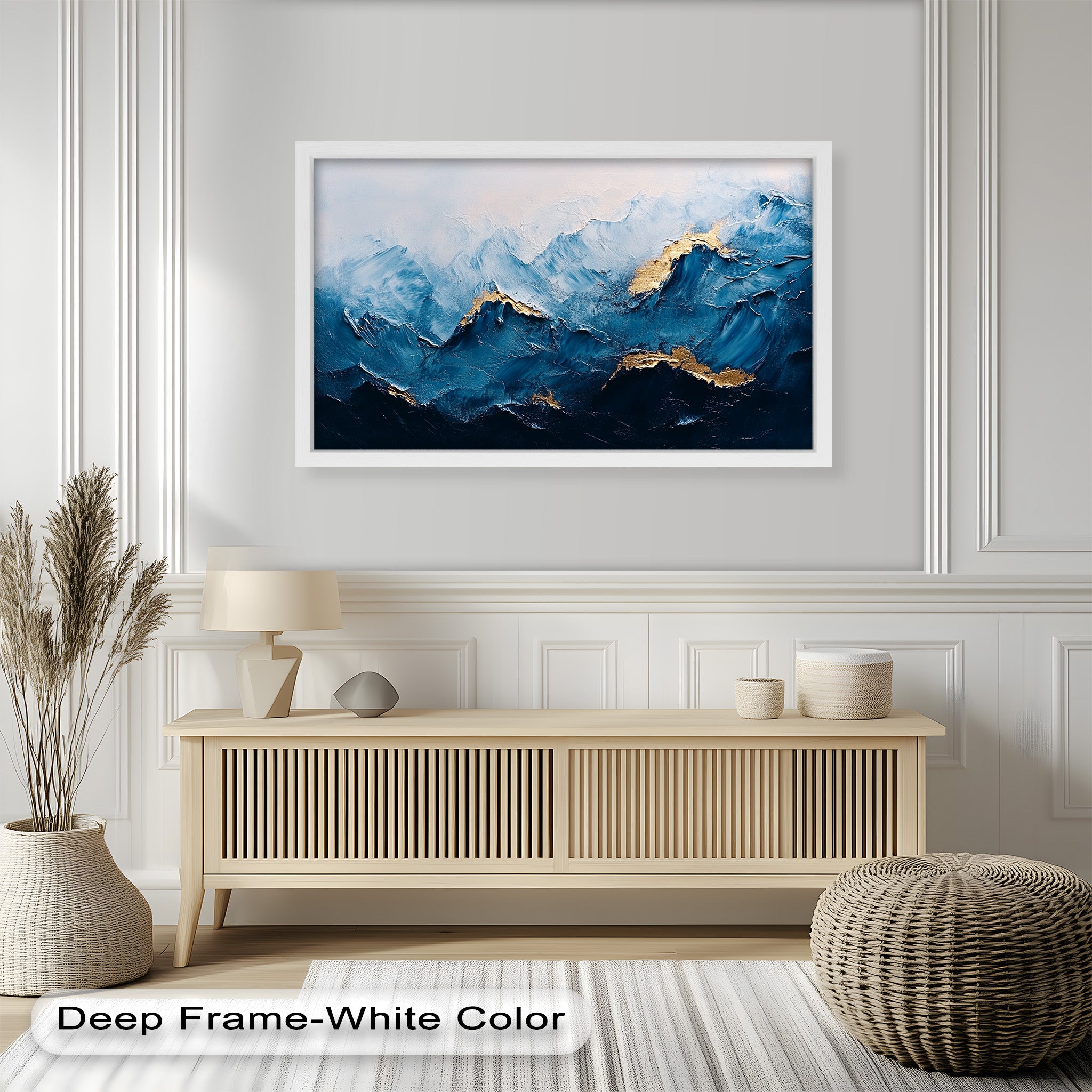 Blue Ridge Art - Handmade Abstract Mountain Oil Painting on Canvas for Home & Office Wall Decor