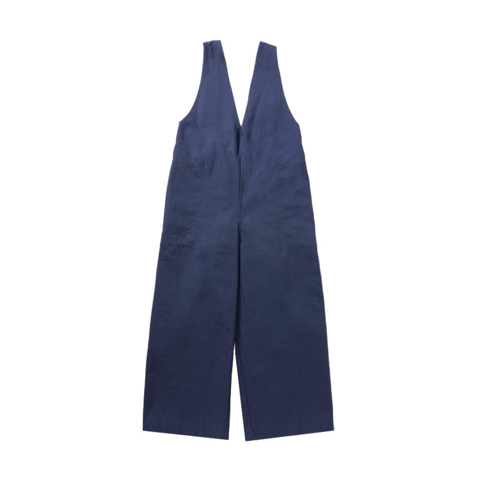 ASUSL Herringbone Wide Cut Jumpsuit - Vintage Blue Denim Overalls for Women | Casual Workwear & Retro Fashion Outfit