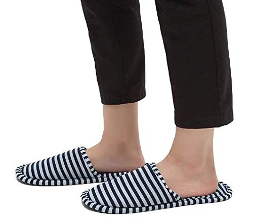 Foldable Anti-Slip Cotton Slippers for Travel & Spa - Reusable Hotel Slippers for Indoor Use - Perfect for Hotels, Home, and Relaxation